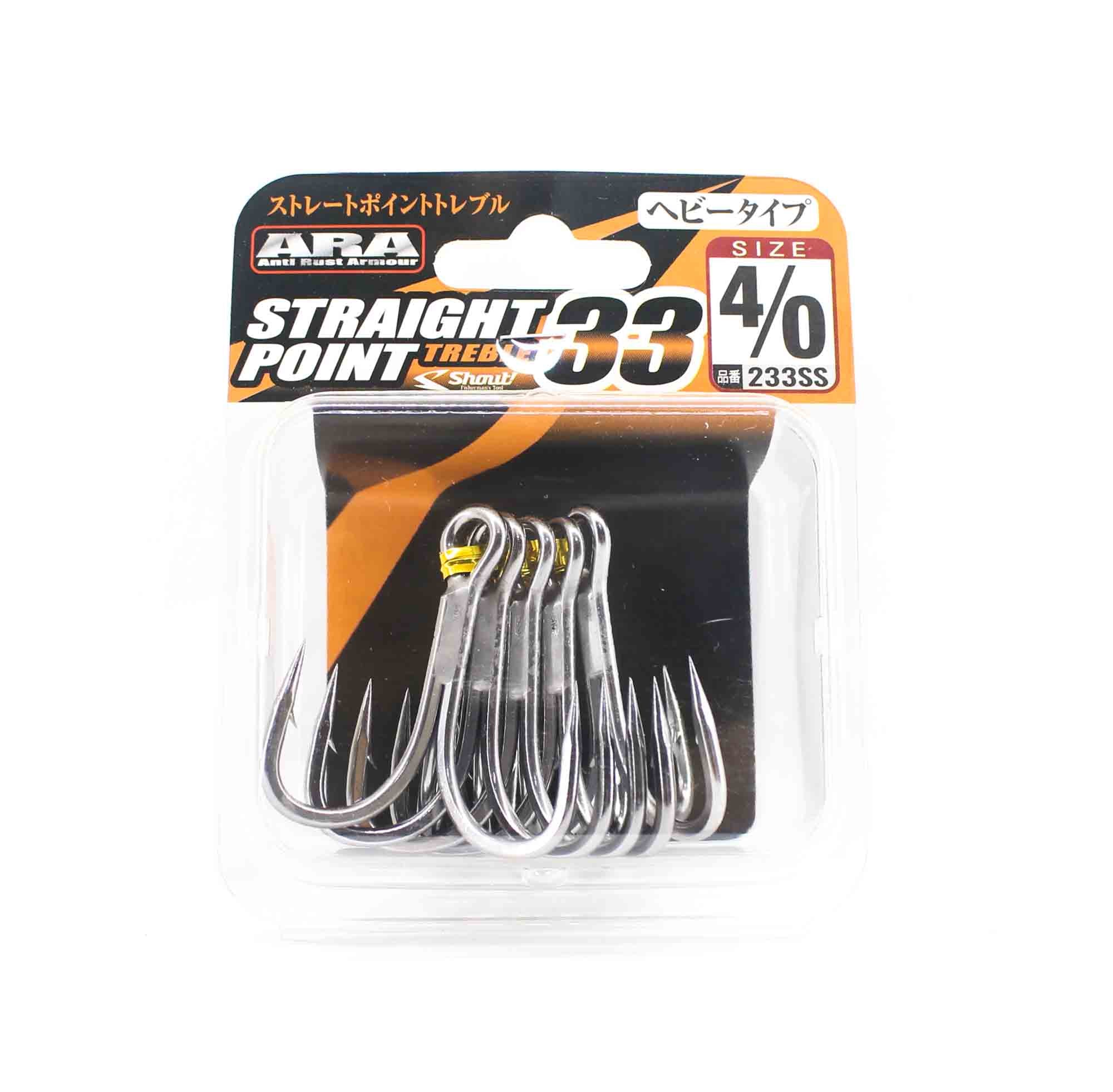 Shout 233-SS Straight Point Treble Hook Size 4/0 (2881)