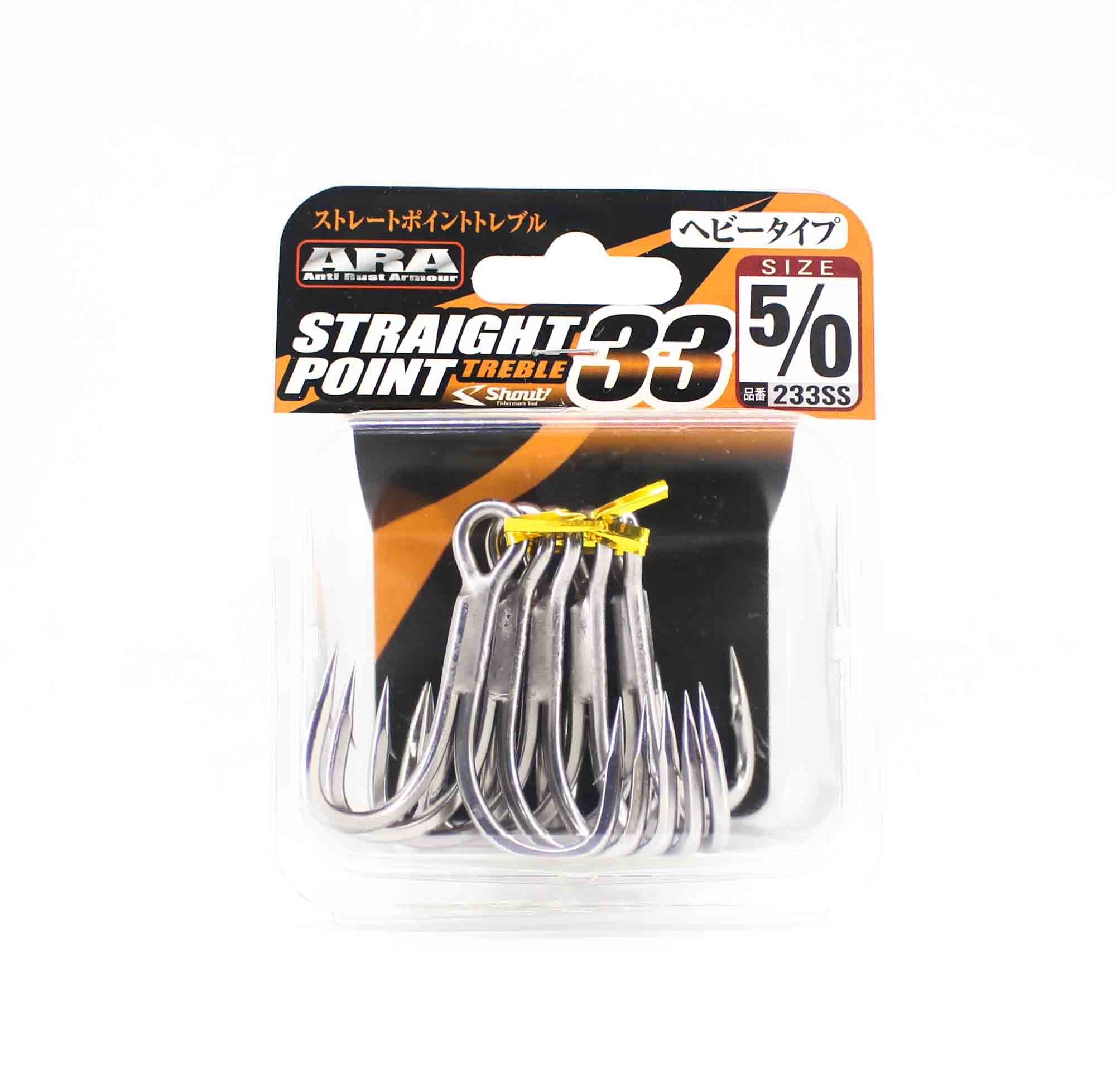 Shout 233-SS Straight Point Treble Hook Size 5/0 (2898)