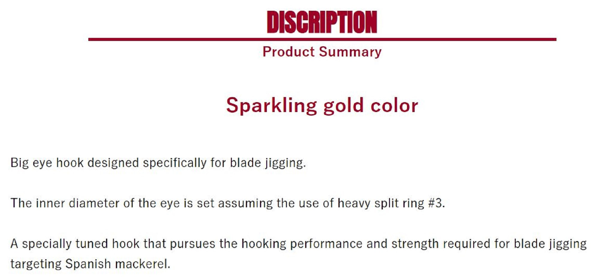 Shout 235BJ Blade Jigging Hooks Gold Size L (2/0) (1087)