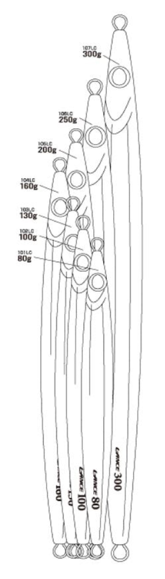 Shout 101-LC Metal Jig Lance Slow Fall Long 80 grams 192 (5139)