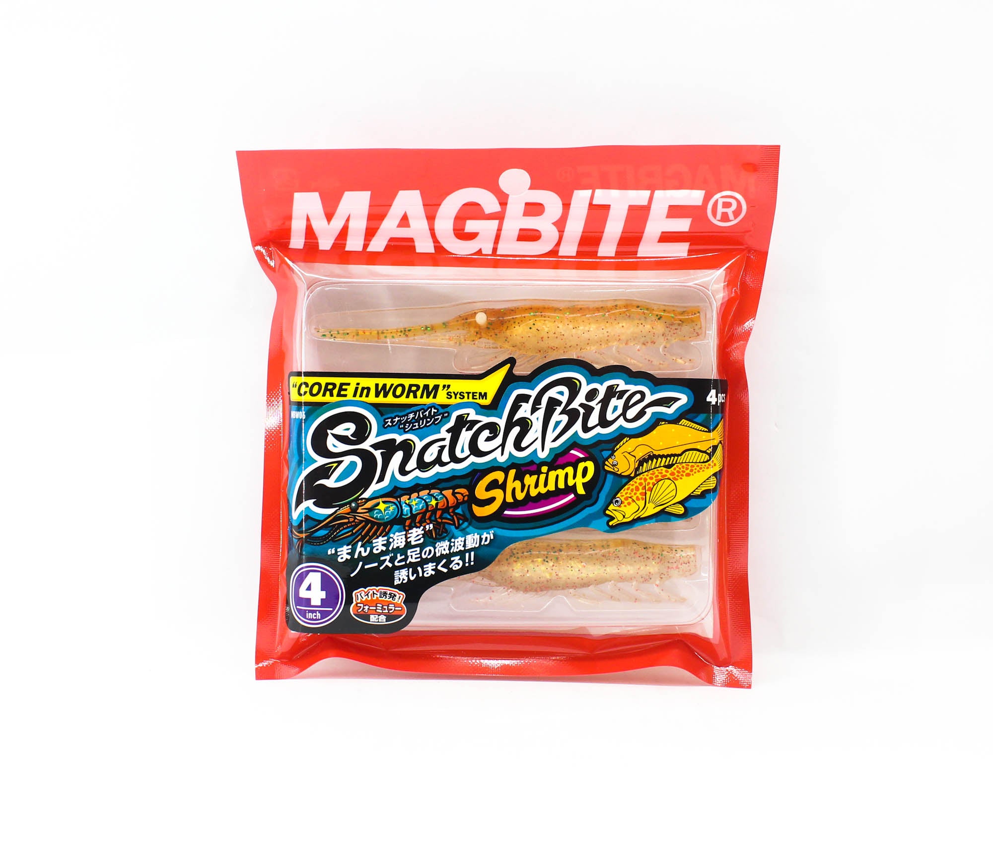Leurre souple magbite snatch bite shrimp 4 - 10cm - par 4 Leurre souple magbite snatch bite shrimp 4 - 10cm - par 4