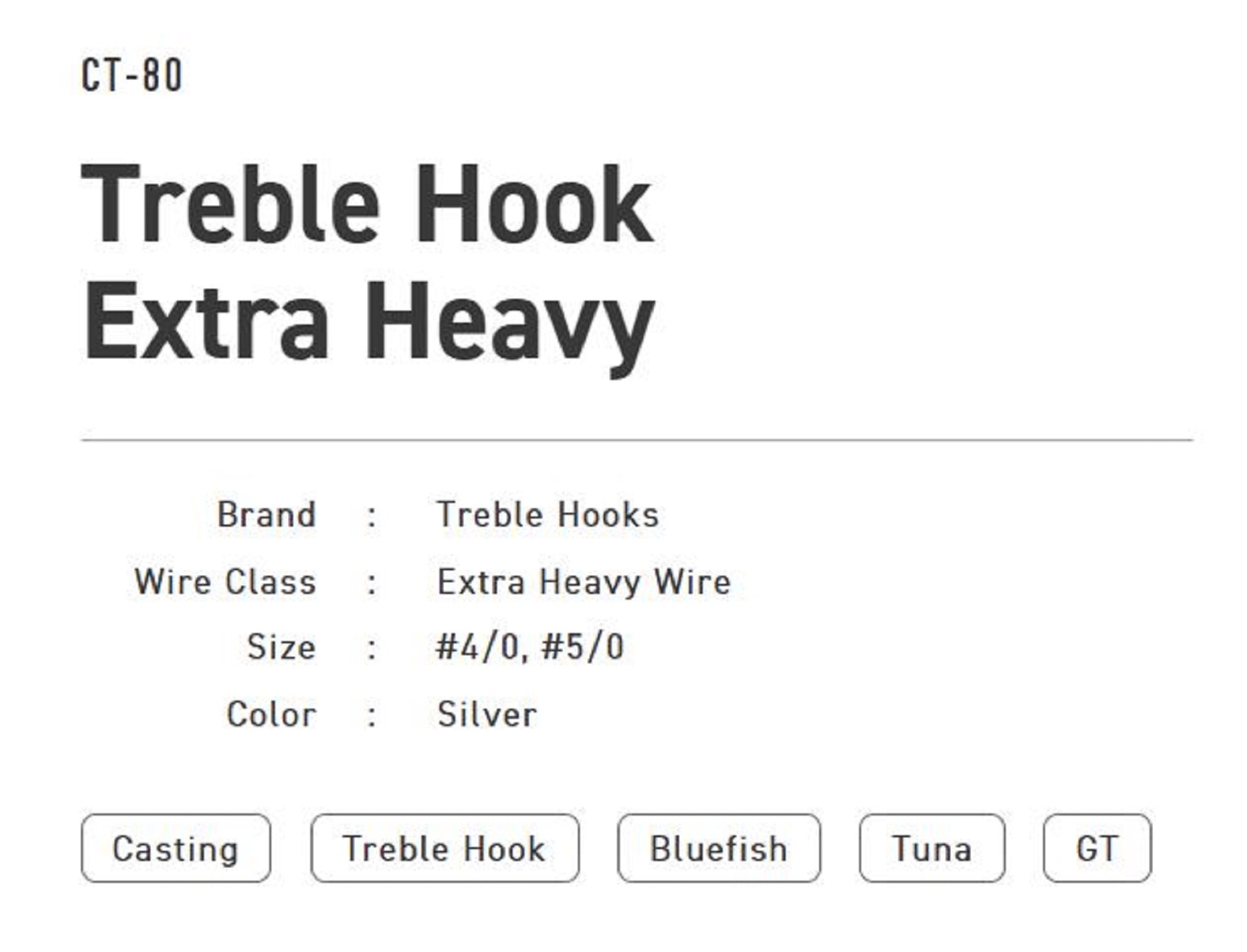 Vanfook Treble Hooks CT-80 Takumi Size 4/0 (0204)