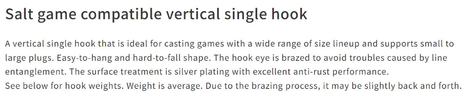 Vanfook PL-79 Casting Special Single Hook Size 4/0 (4523)