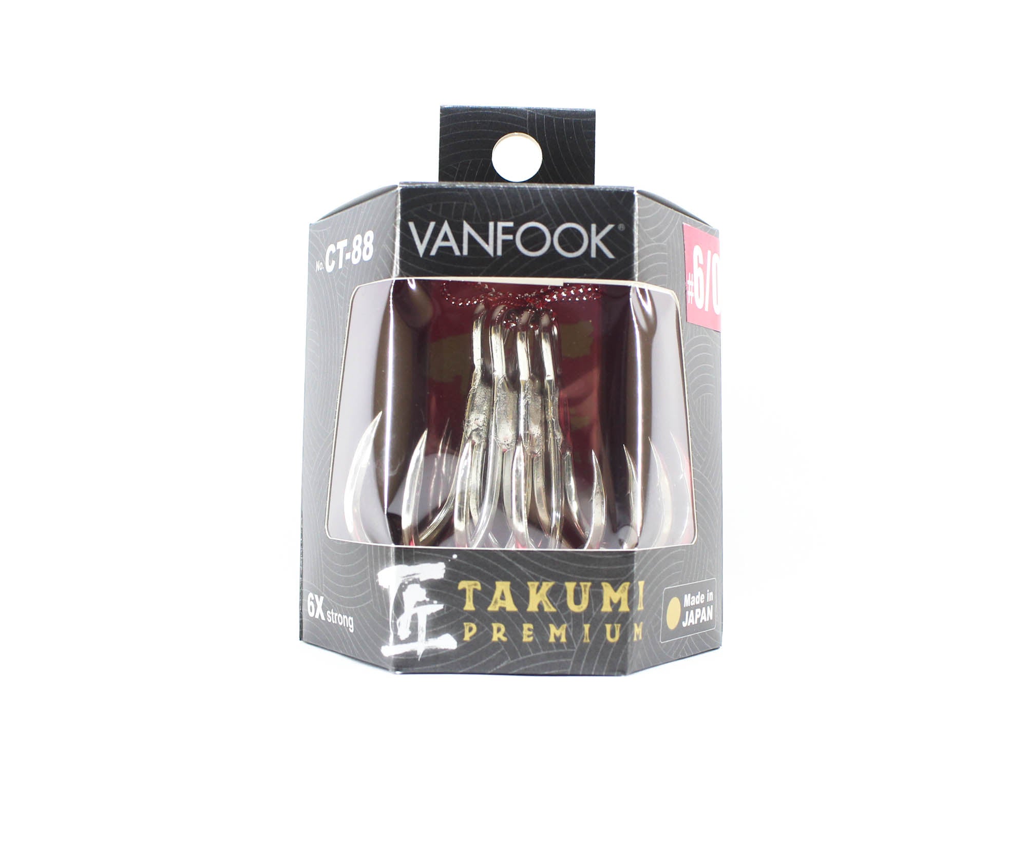 Vanfook Treble Hook GT Takumi Premium – Taglia 6/0, Amo Triplo Per Predatori, Confezione Da 4