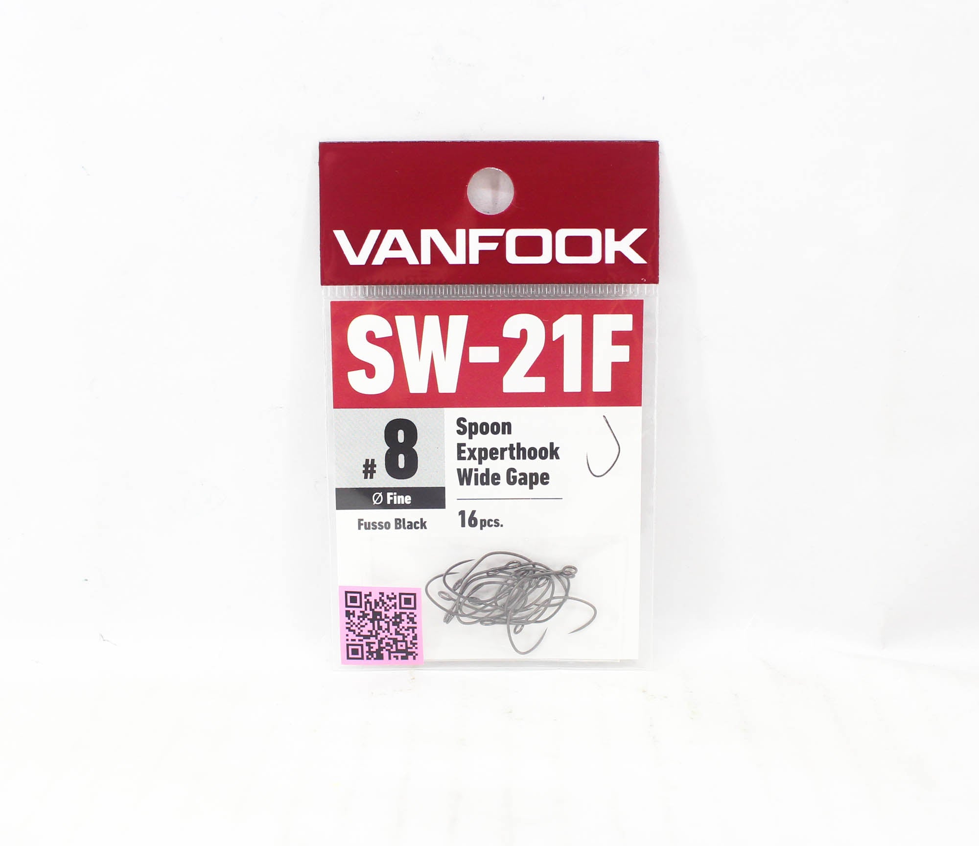 Vanfook SW-21F Spoon Expert Wide Hook Size 8, 16/pack Black (8125)