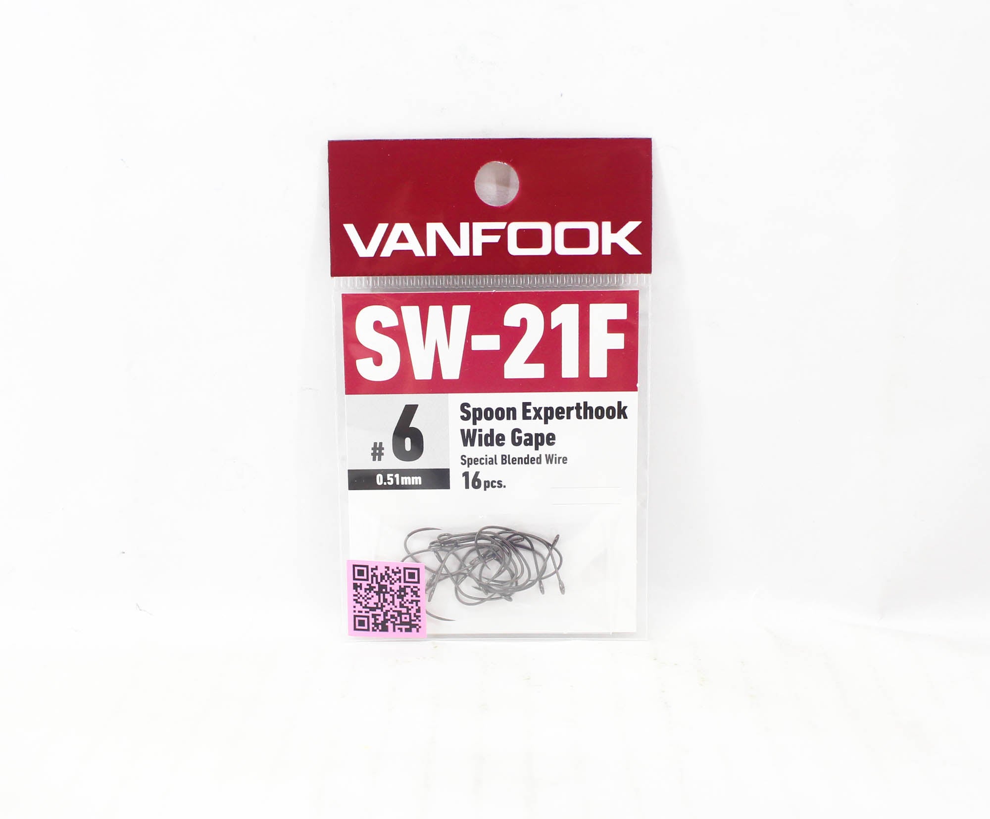 Vanfook SW-21F Spoon Expert Wide Hook Size 6, 16/pack Black (8149)