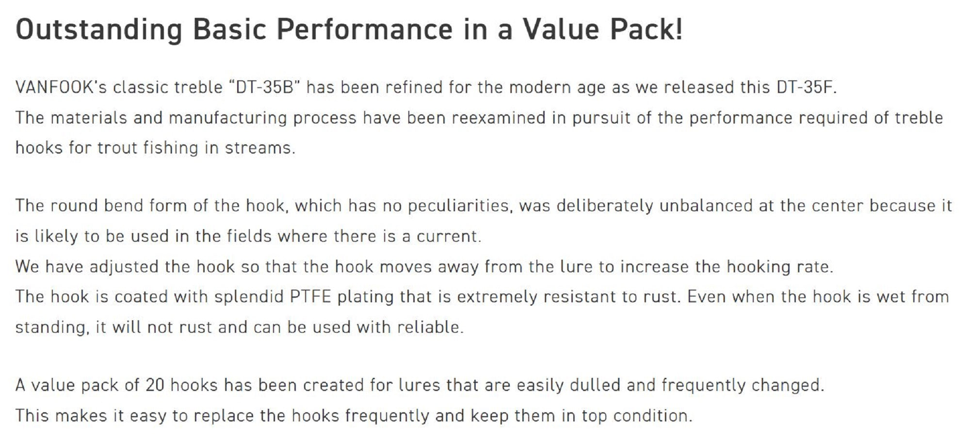 Vanfook DT-35F Treble Hook Stream Medium Size 14 (8606)