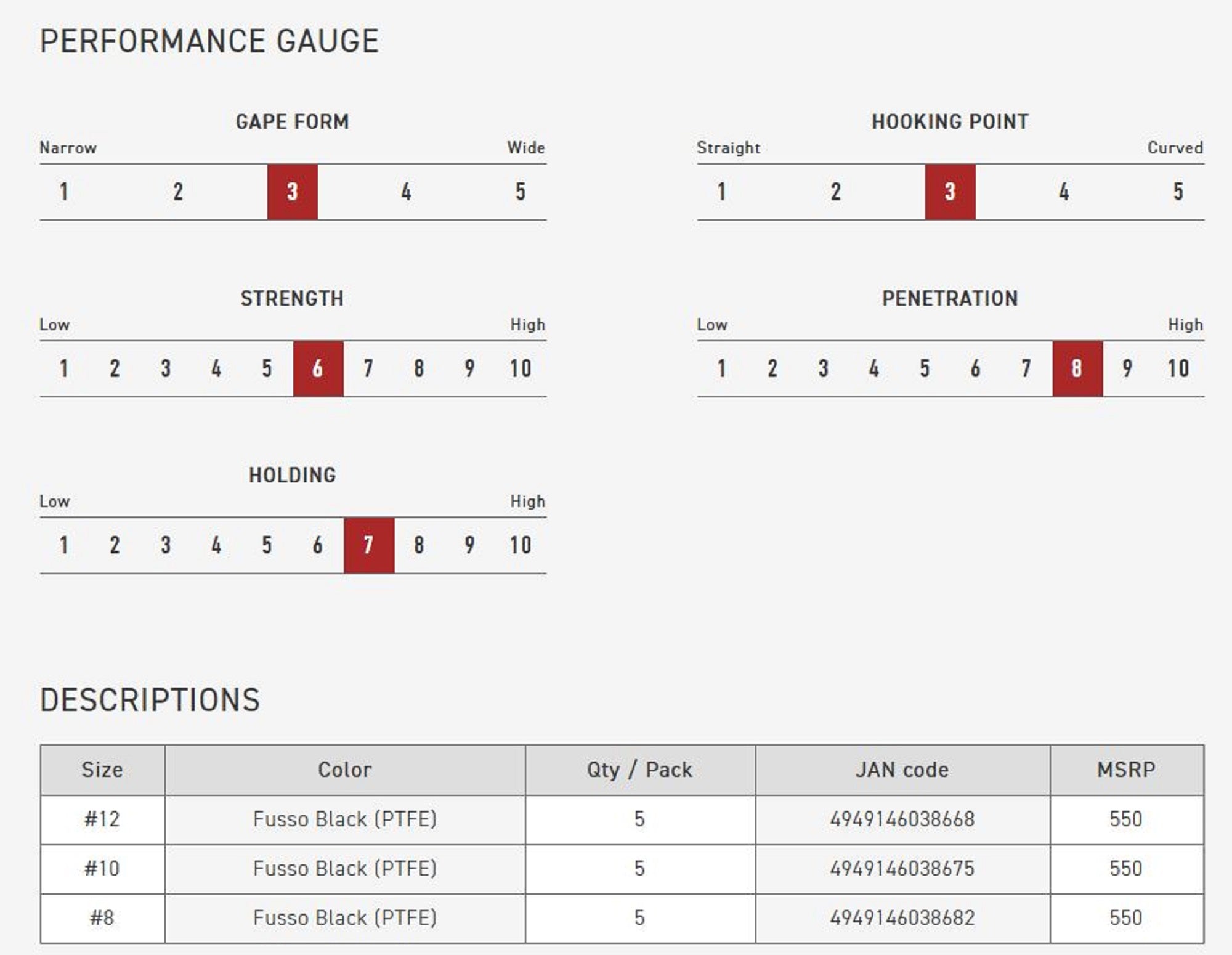Vanfook DRS-40F Drifthook Fine Wire Micro Barb Size 8 (8682)