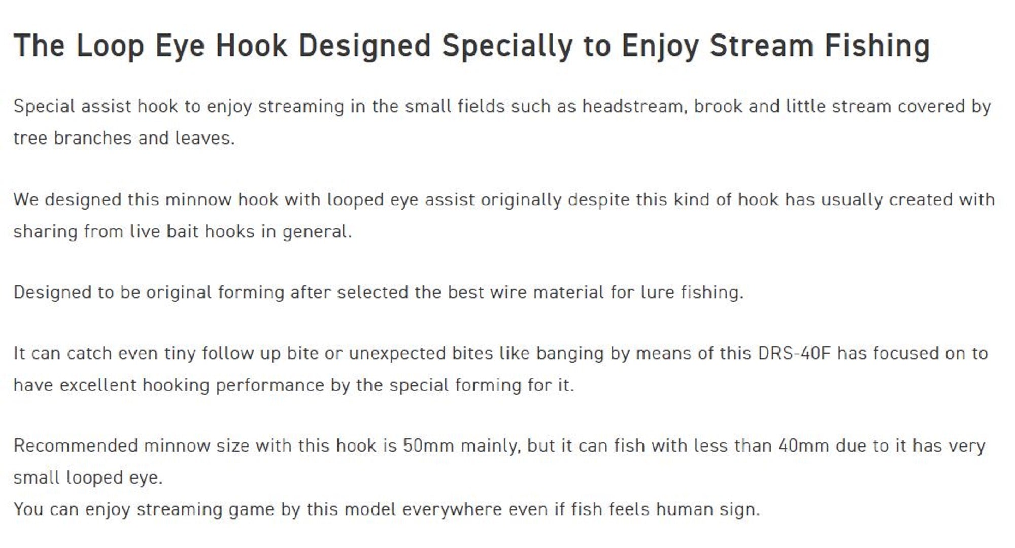 Vanfook DRS-40F Drifthook Fine Wire Micro Barb Size 8 (8682)