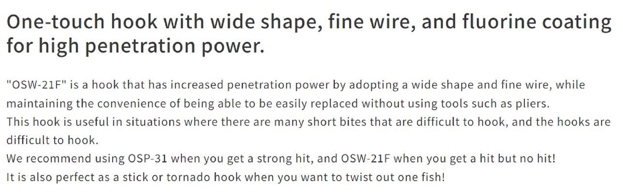 Vanfook OSW-21F One Touch Spoon Wide Hook Size 8 Black (9351)