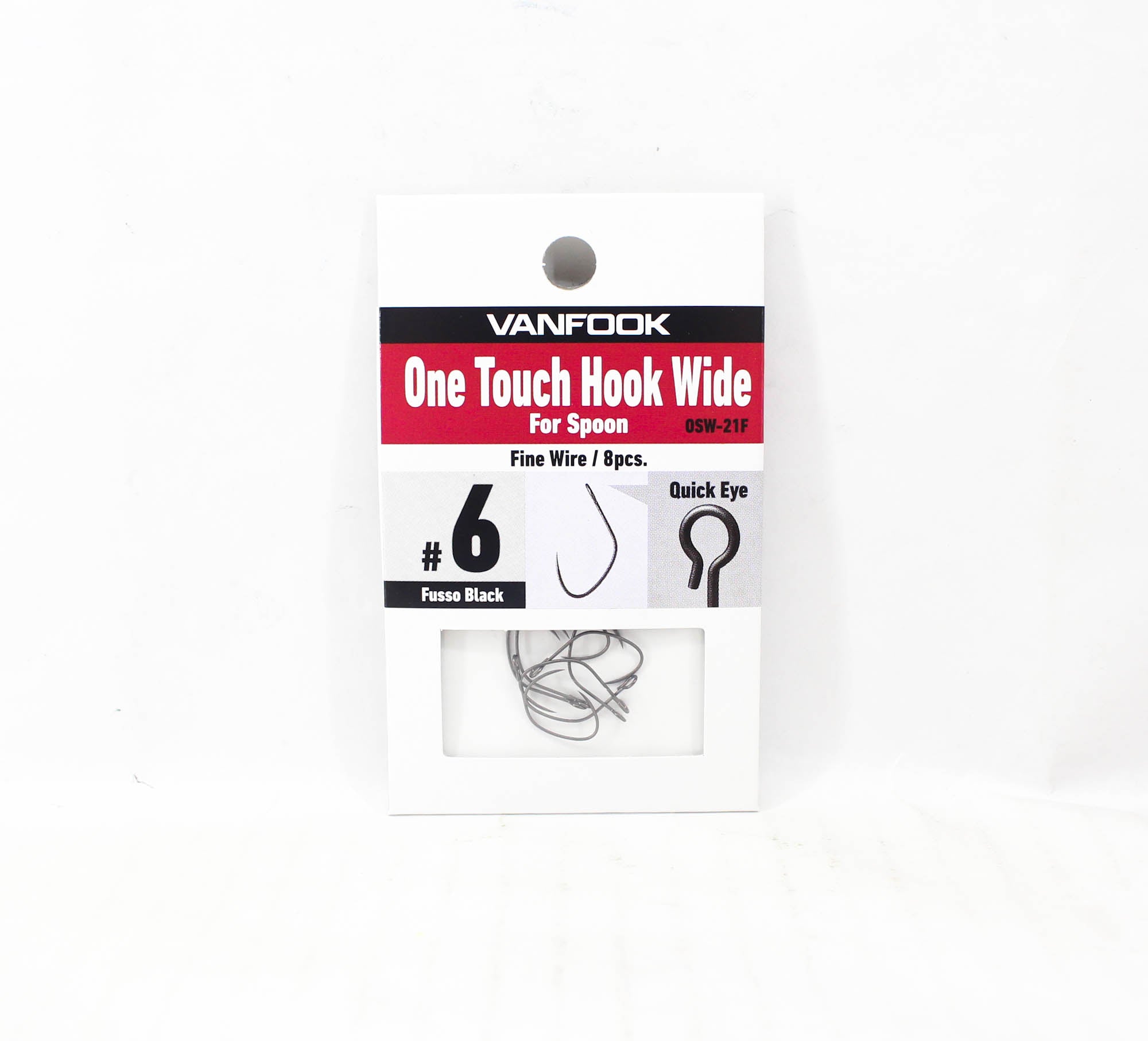 Vanfook OSW-21F One Touch Spoon Wide Hook Size 6 Black (9368)