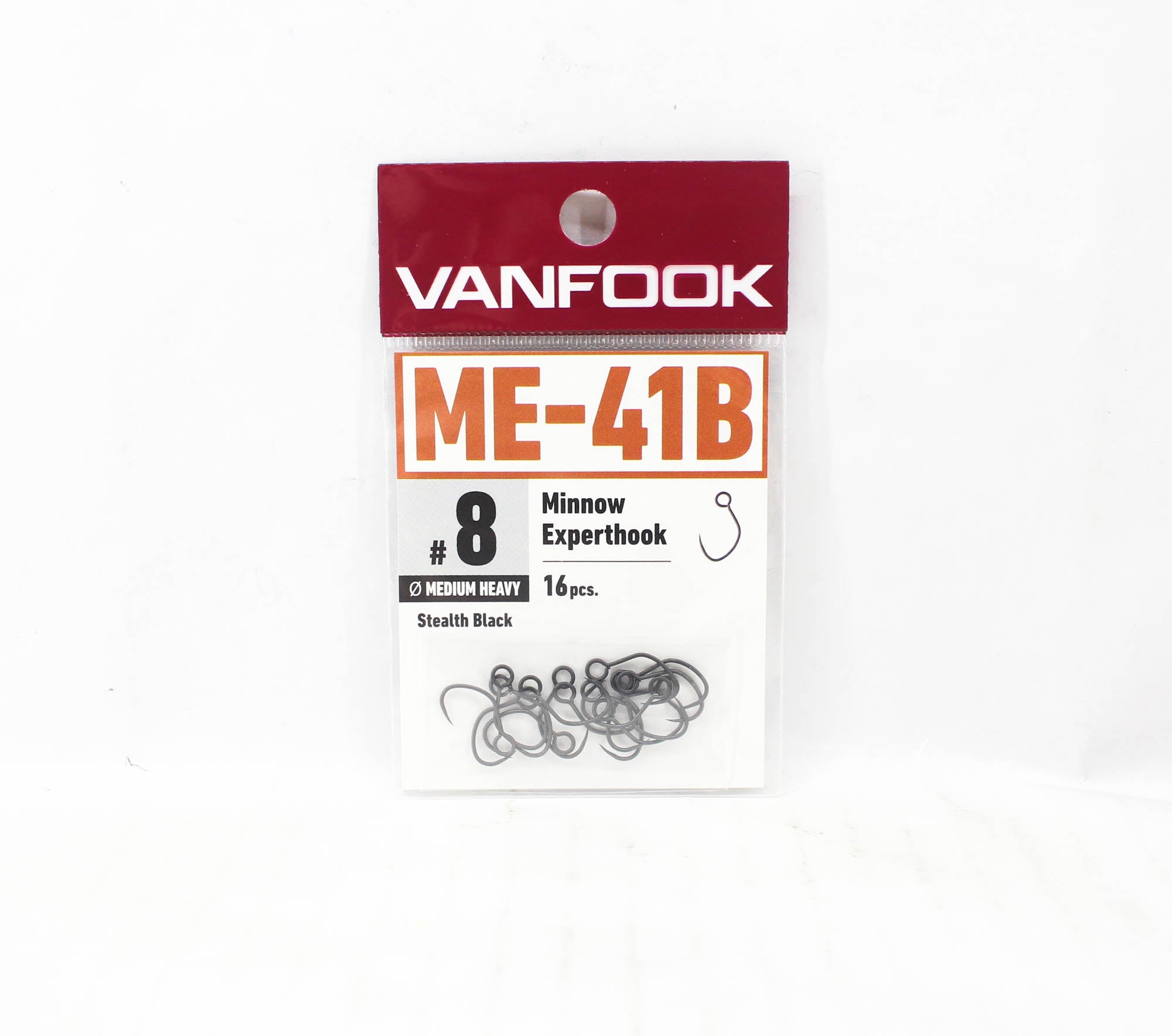 Vanfook ME-41B Minnow Expert Medium Heavy Hook Size 8, 16/pack Black (9795)