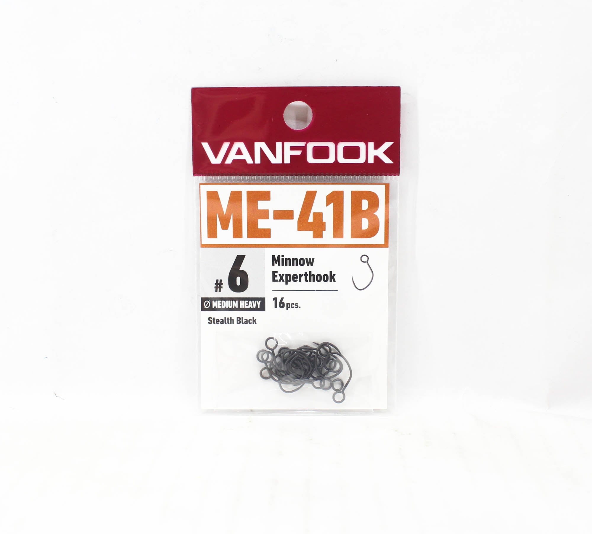 Vanfook ME-41B Minnow Expert Medium Heavy Hook Size 6, 16/pack Black (9801)