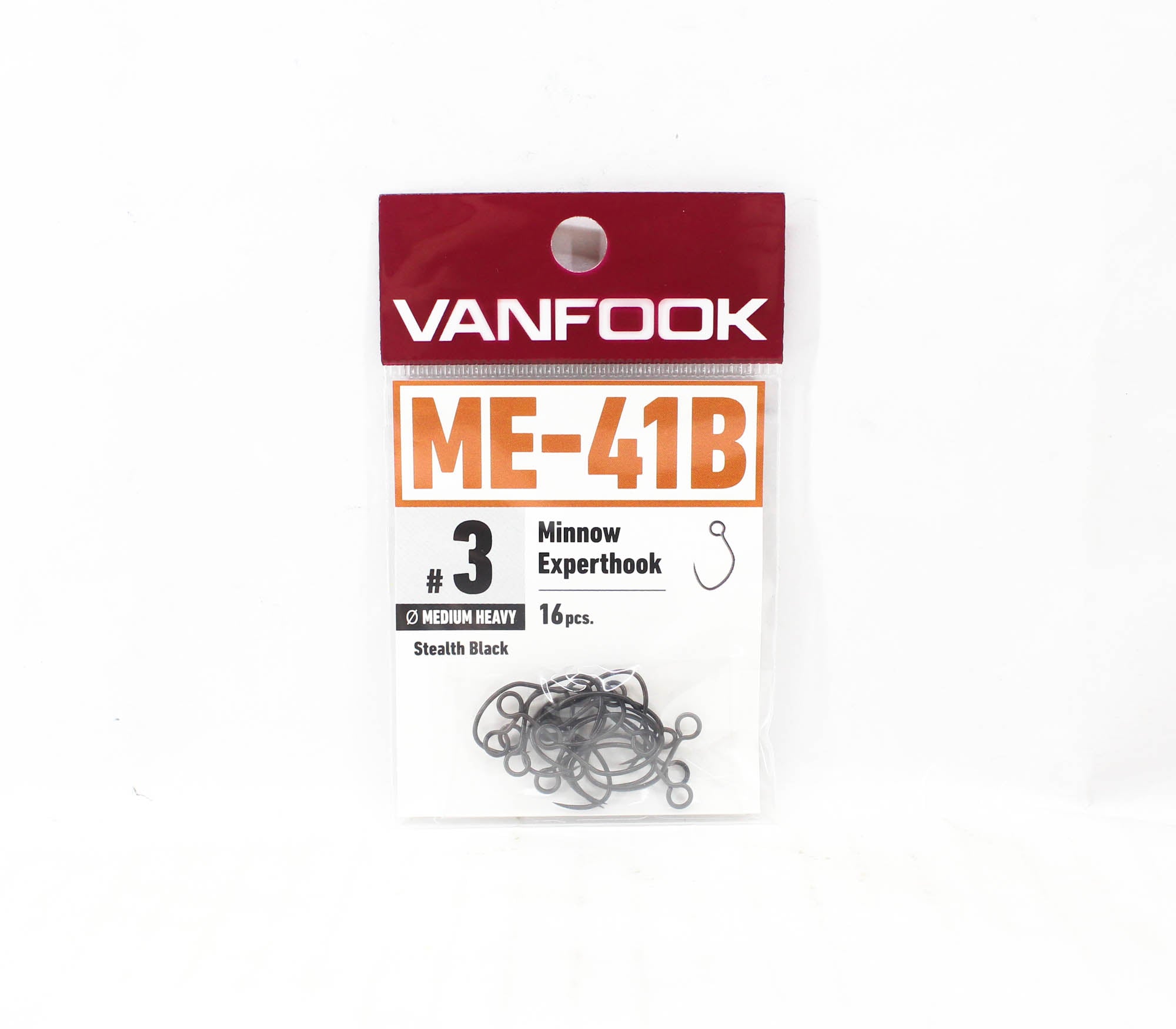 Vanfook ME-41B Minnow Expert Medium Heavy Hook Size 3, 16/pack Black (9825)