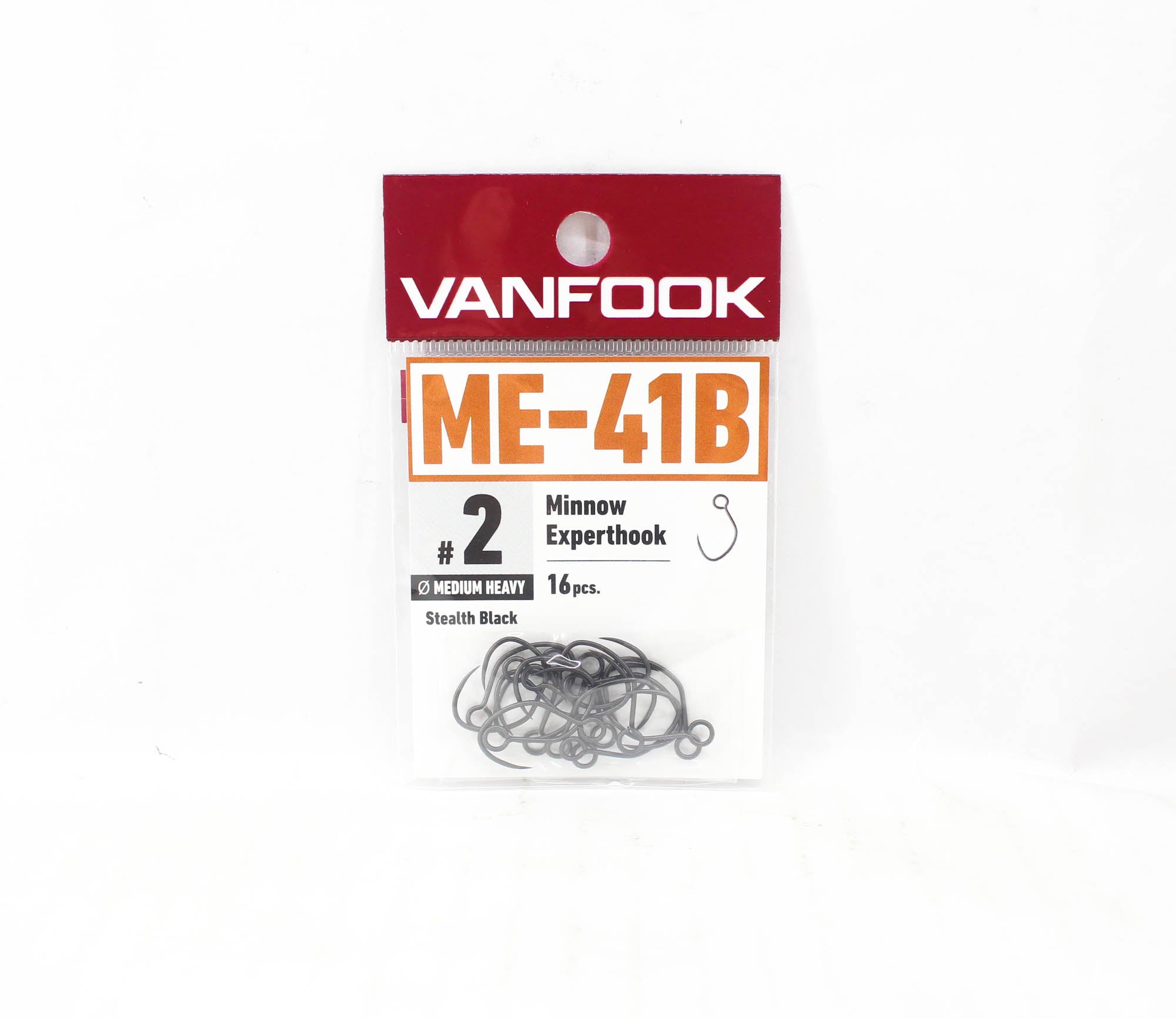 Vanfook ME-41B Minnow Expert Medium Heavy Hook Size 2, 16/pack Black (9832)