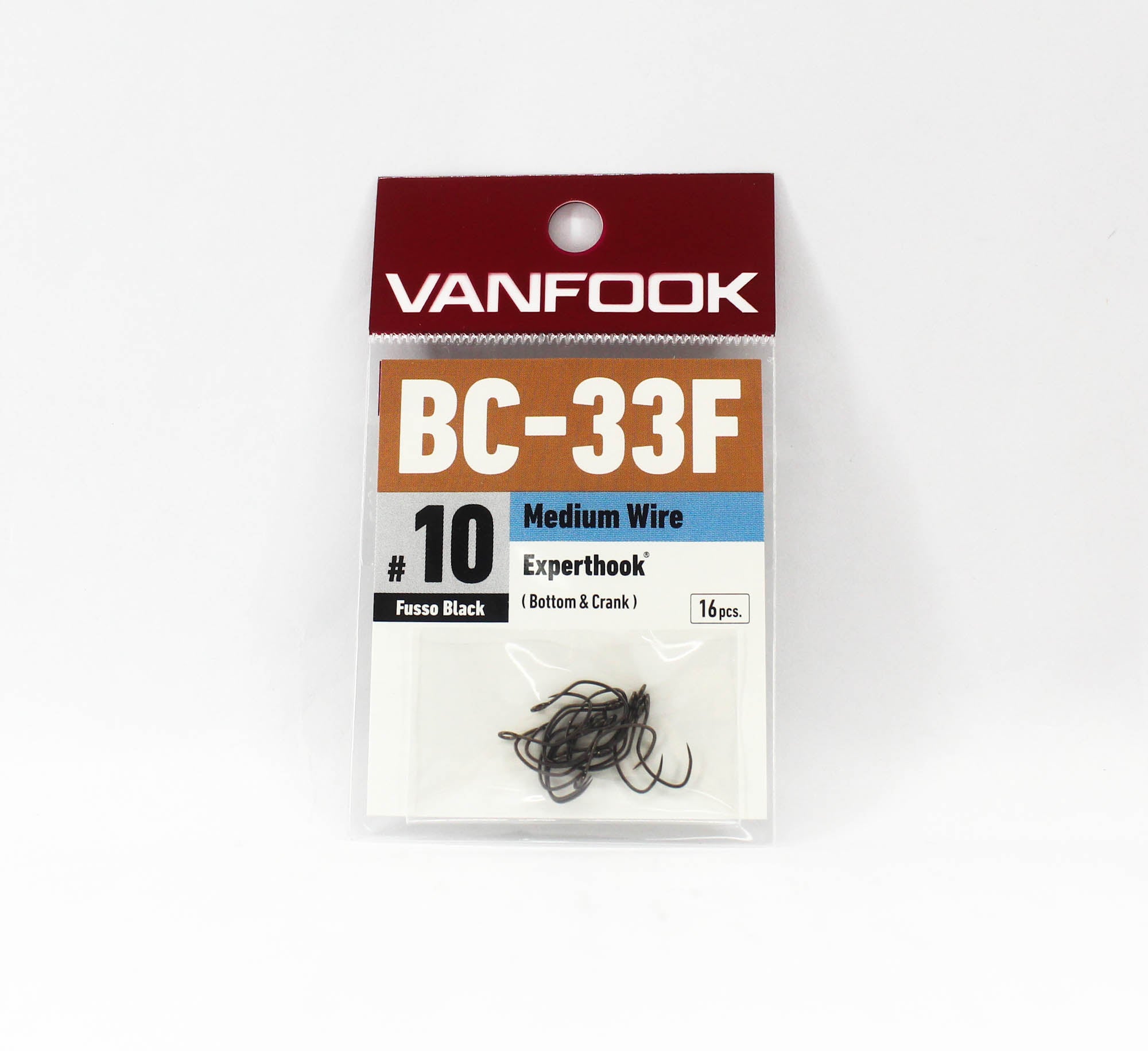 Vanfook BC-33F Bottom Expert Hook Size 10, 16/pack Black (9955)