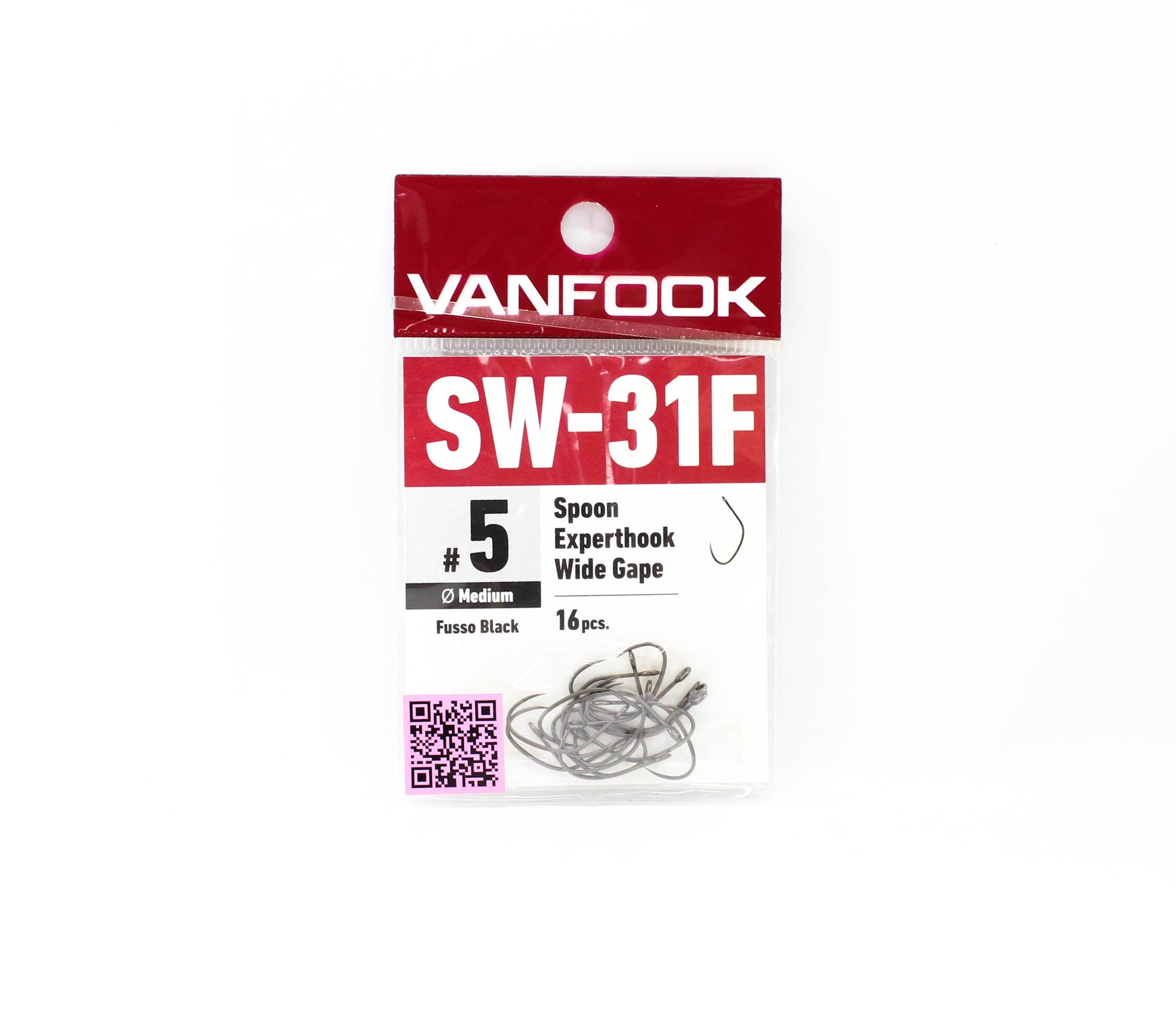 Vanfook SW-31F Spoon Expert Wide Hook Size 5, 16/pack Black (0449)