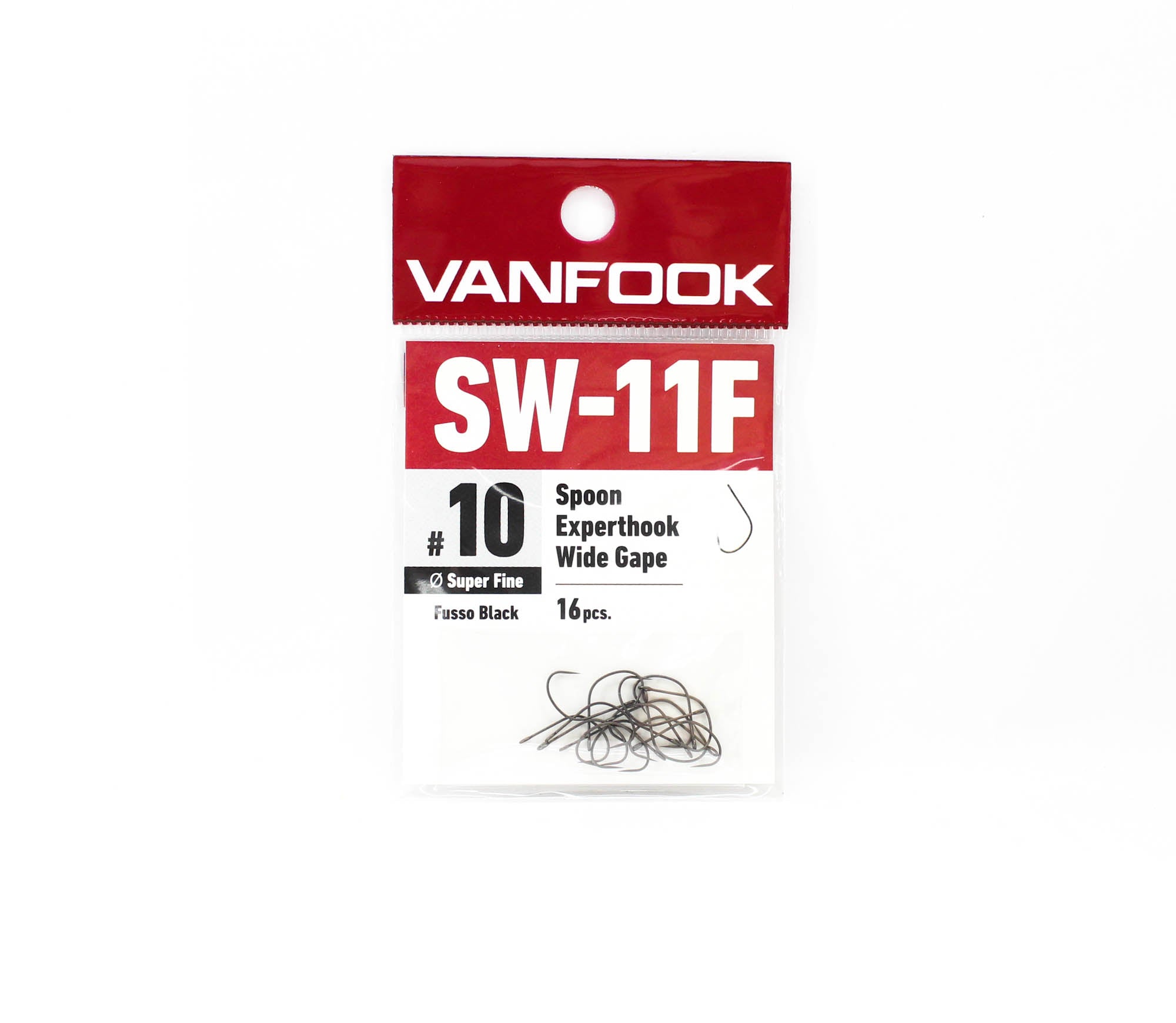 Vanfook SW-11F Spoon Expert Wide Hook Size 8, 16/pack Black (0500)