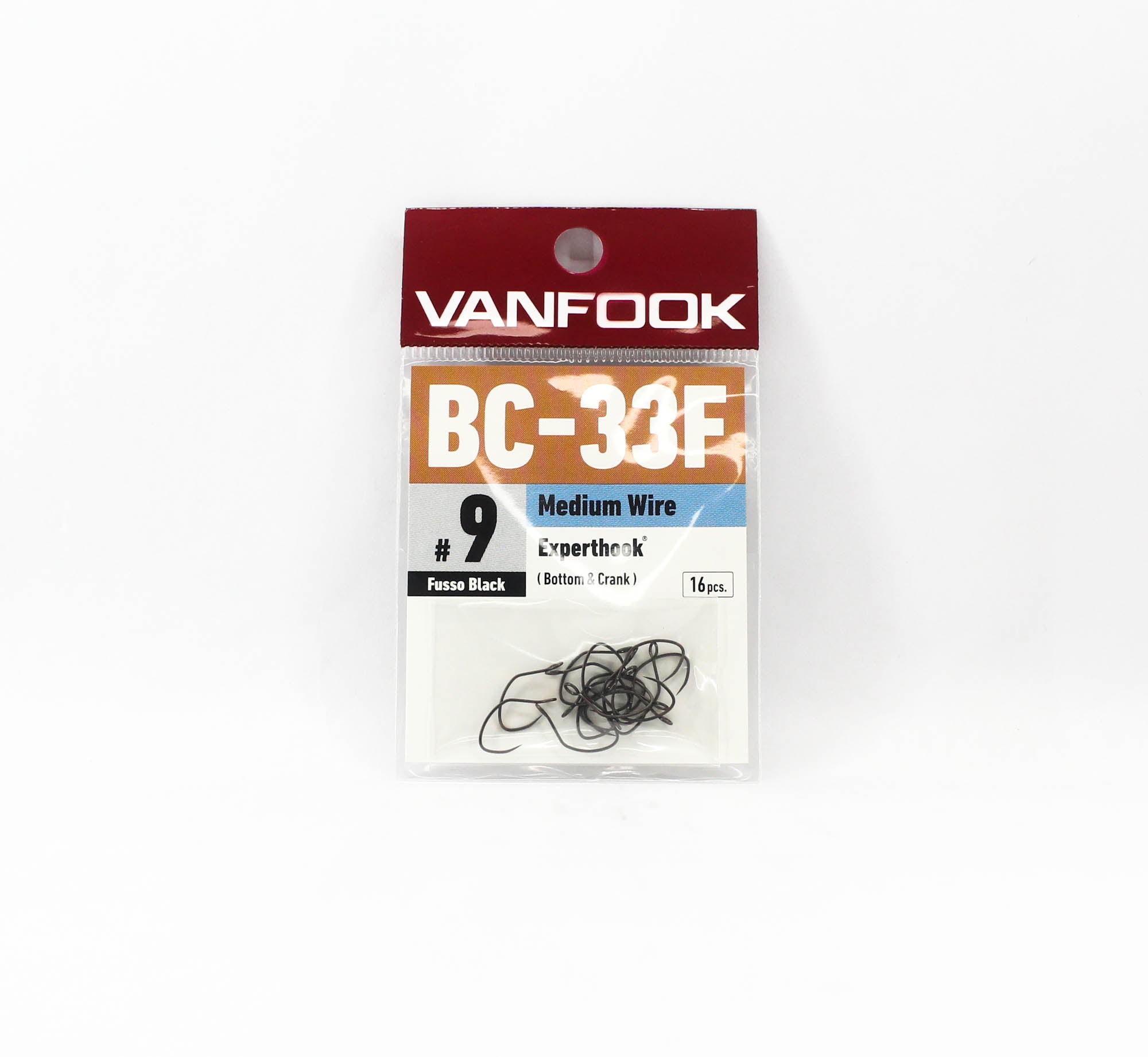 Vanfook BC-33F Bottom Expert Hook Size 9, 16/pack Black (2894)
