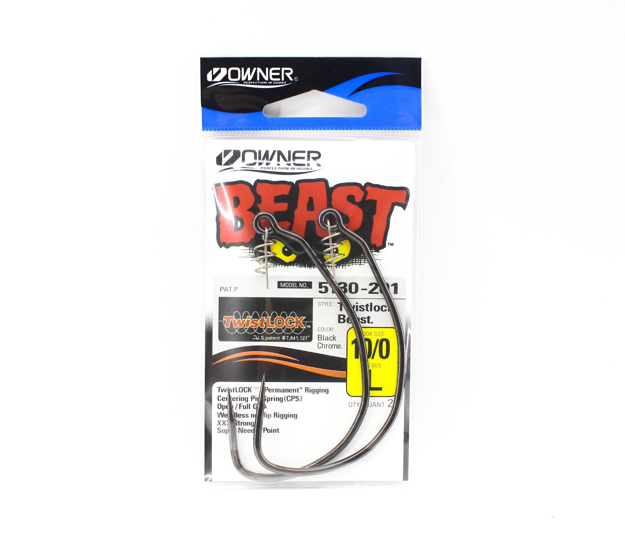 Owner TL-55 55130 Twist Lock Beast Worm Hook Size 10/0 (0170)