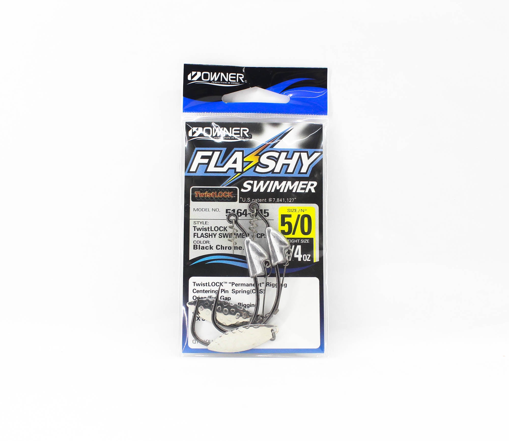 Owner 5164 Worm Hook Flashy Swimmer Twist Lock Weight 1/4oz Size 5/0 (0828)