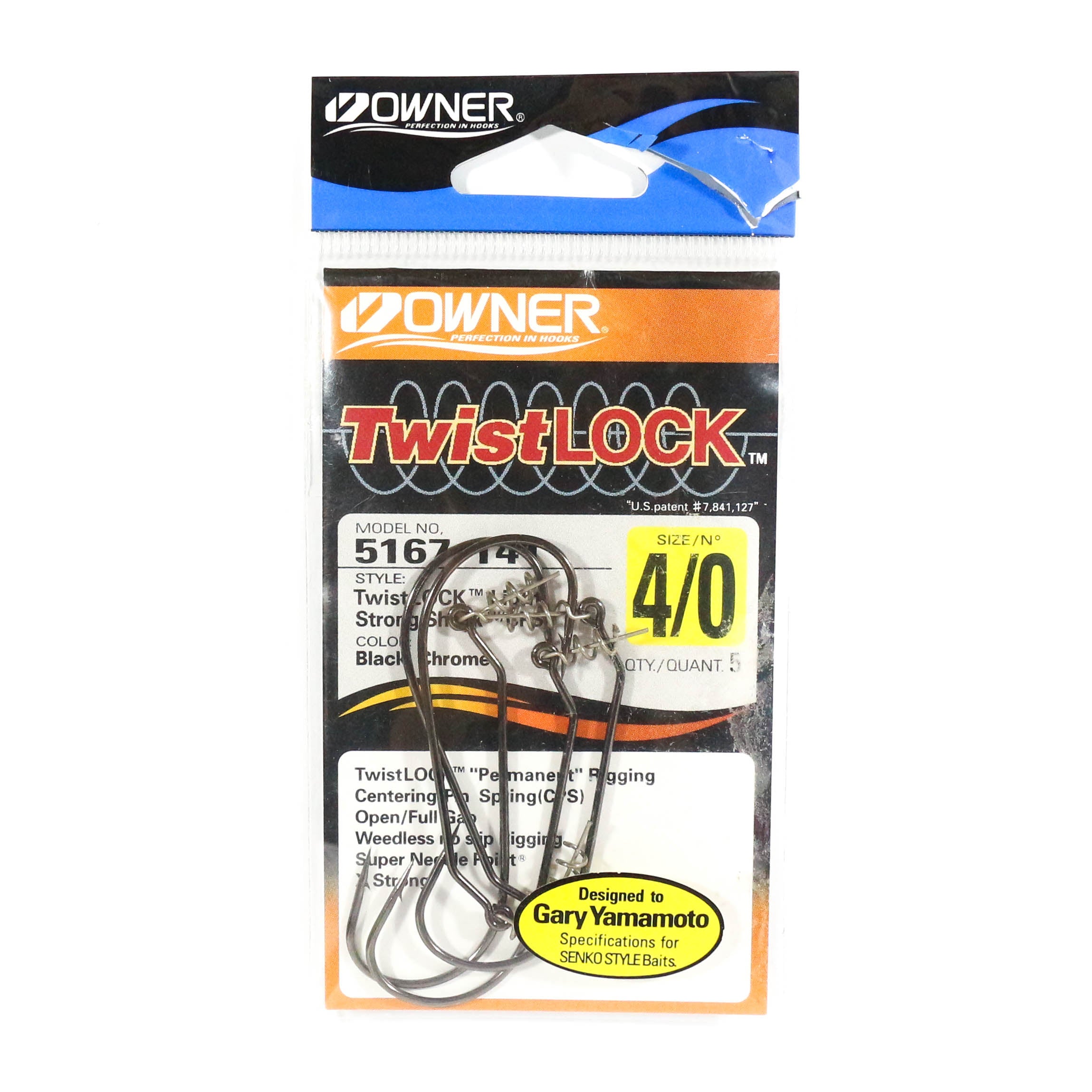 Owner 5167 Twist Lock Light Worm Hook Size 4/0 (0873)