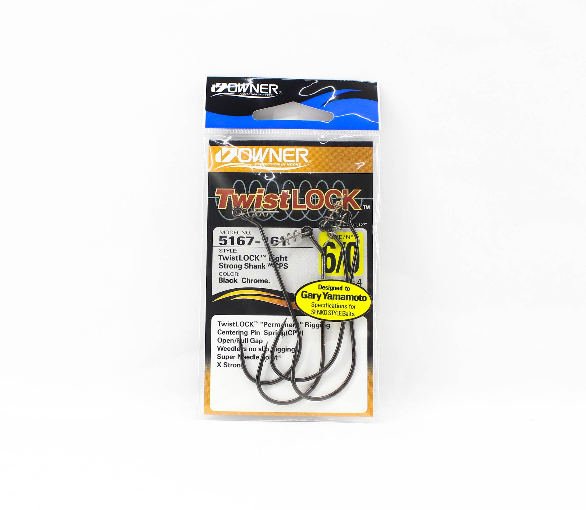 Owner 5167 Twist Lock Light Worm Hook Size 6/0 (0897)