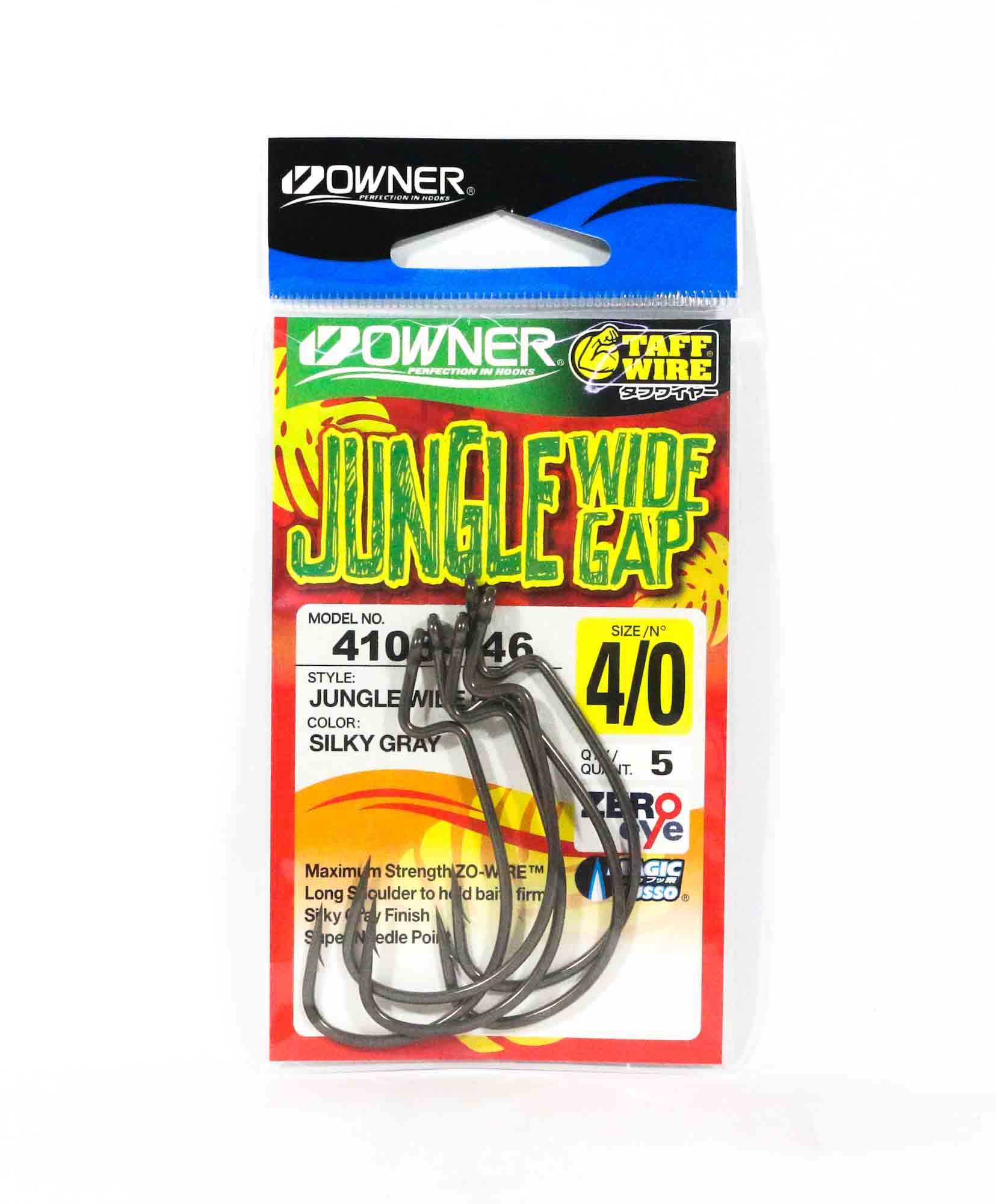 Owner 54108 Jungle Wide Gap Worm Hook Size 4/0 (8077)