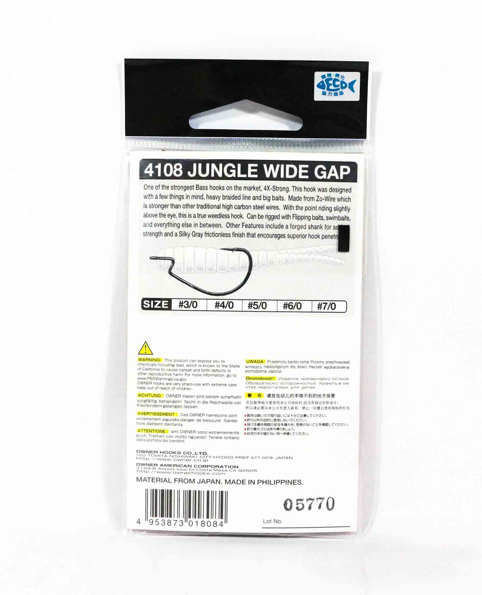 Owner 54108 Jungle Wide Gap Worm Hook Size 5/0 (8084)