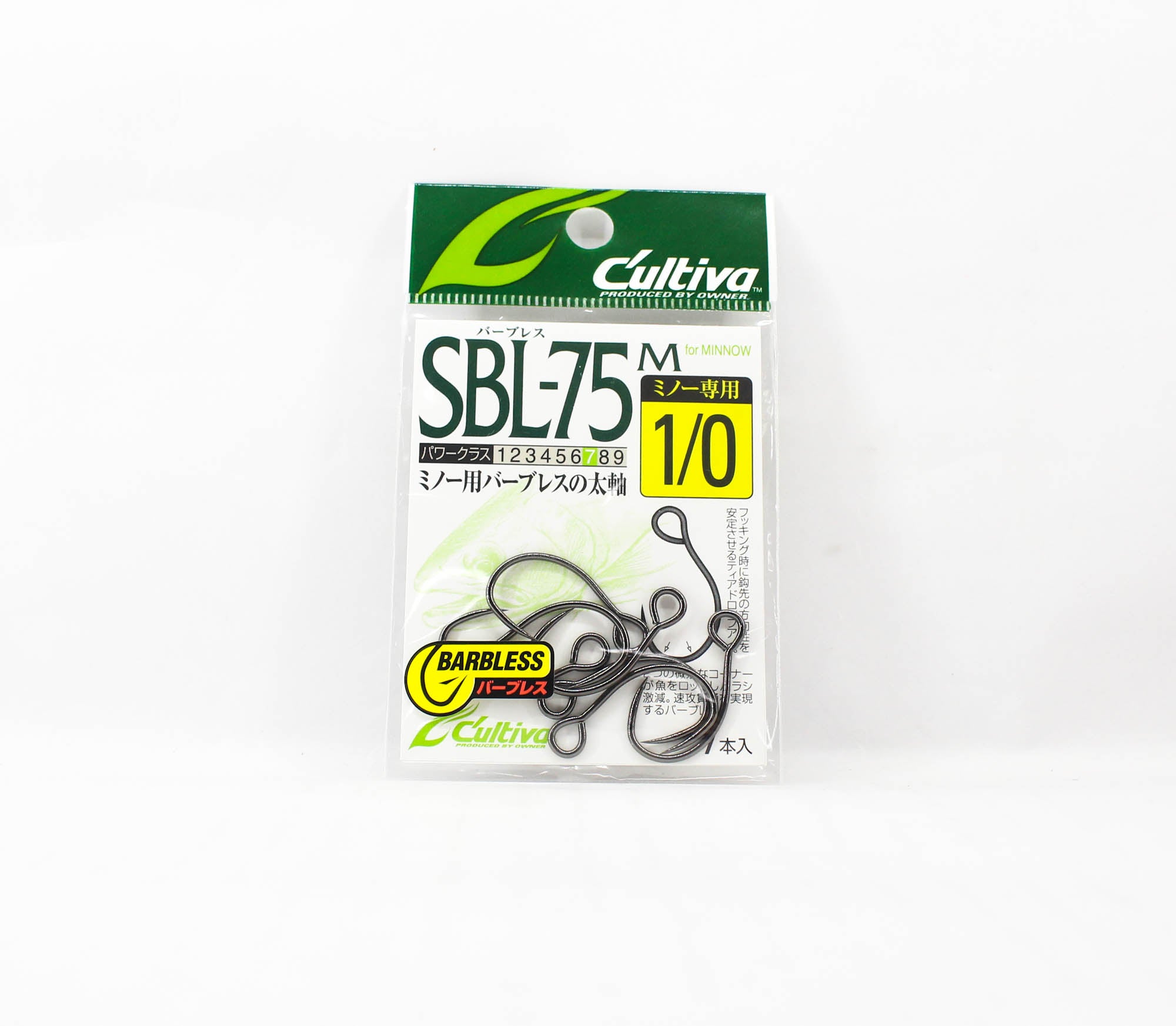 Owner SBL-75M Plugging Single Hook for Lure Barbless Size 1/0 (5692)