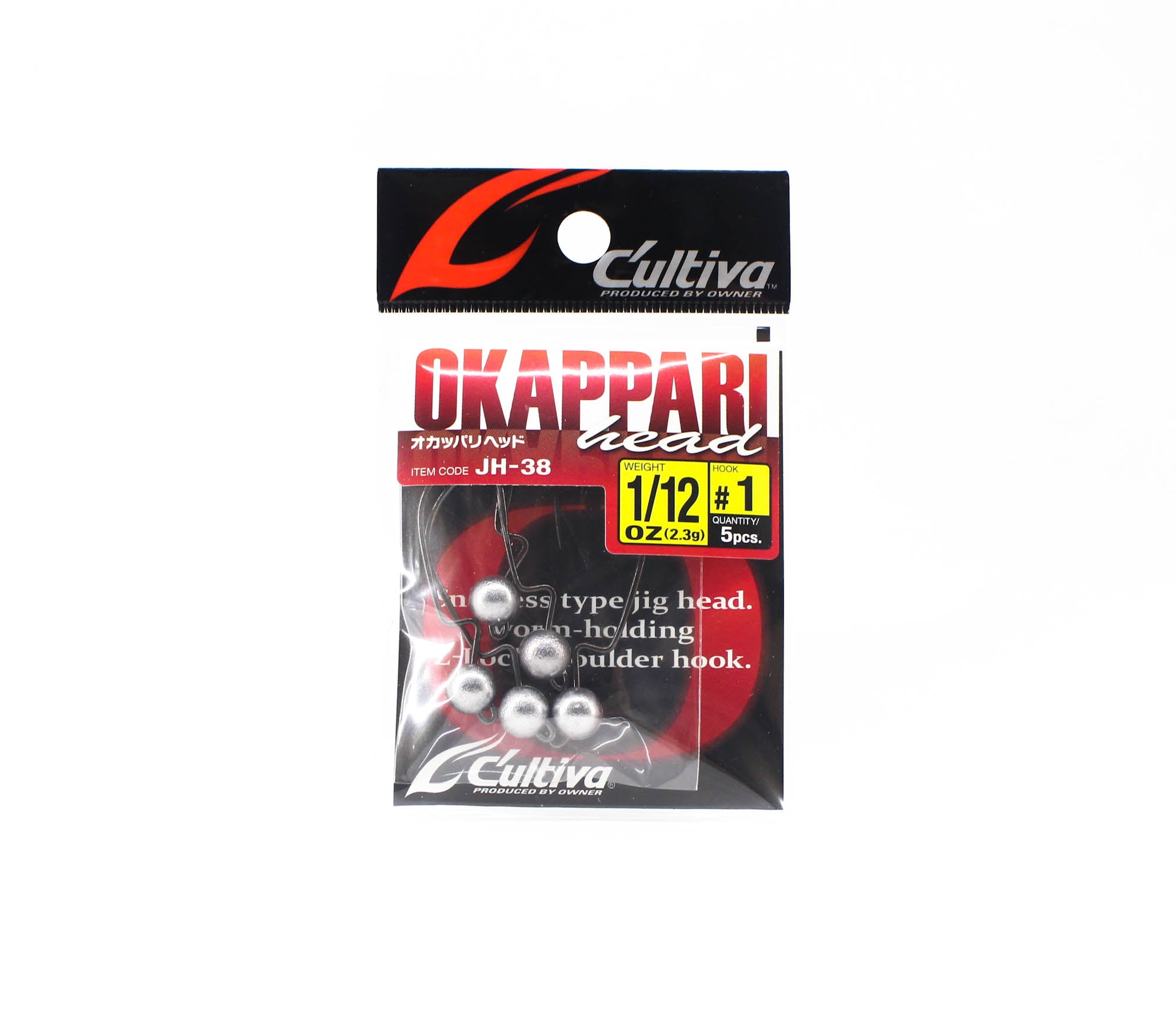 Owner JH-38 Jig Head Okapari Head Super Needle Point 1/12 oz Size 1 (3092)
