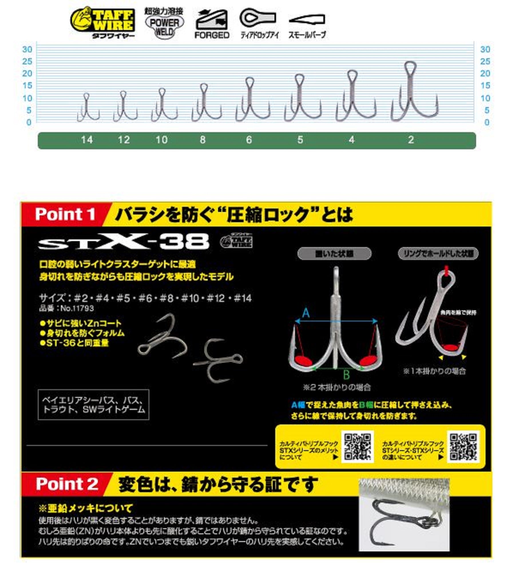 Owner STX-38 Stinger Treble Extra Treble Hook Size 10 (6796)