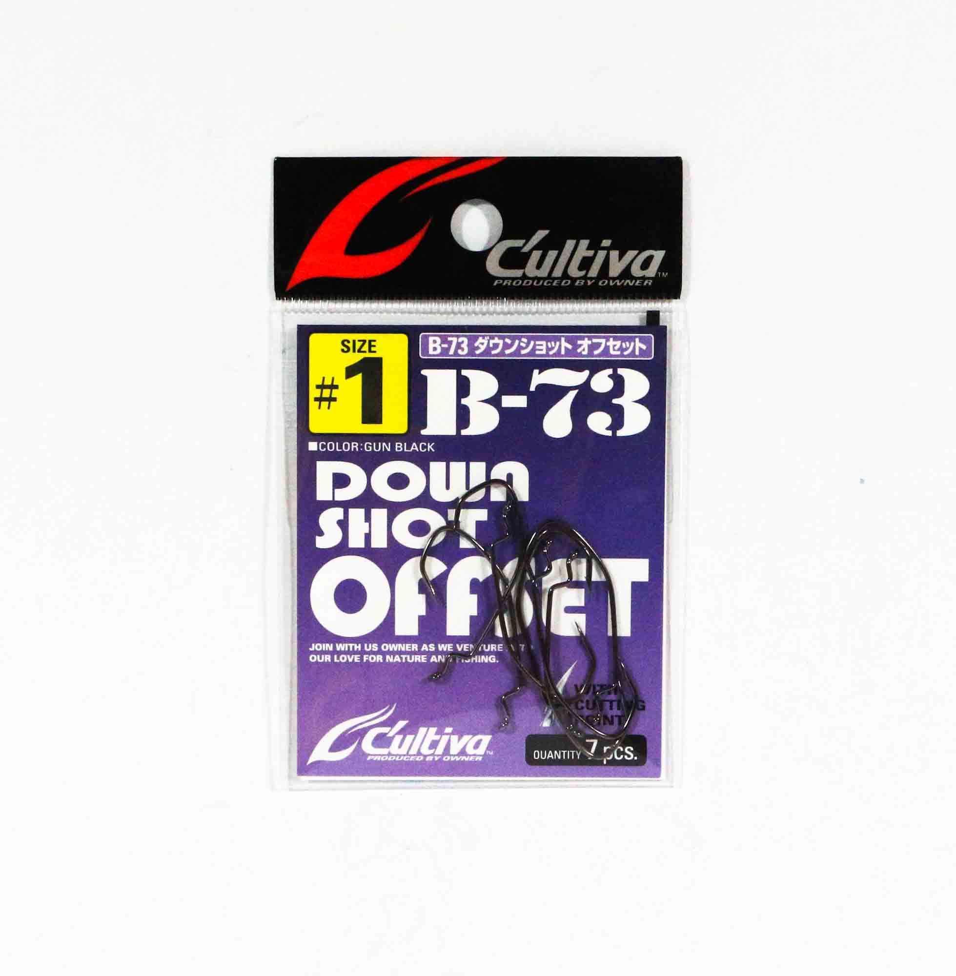 Owner B-73 Worm Hook Down Shot Offset Size 1 (1157)