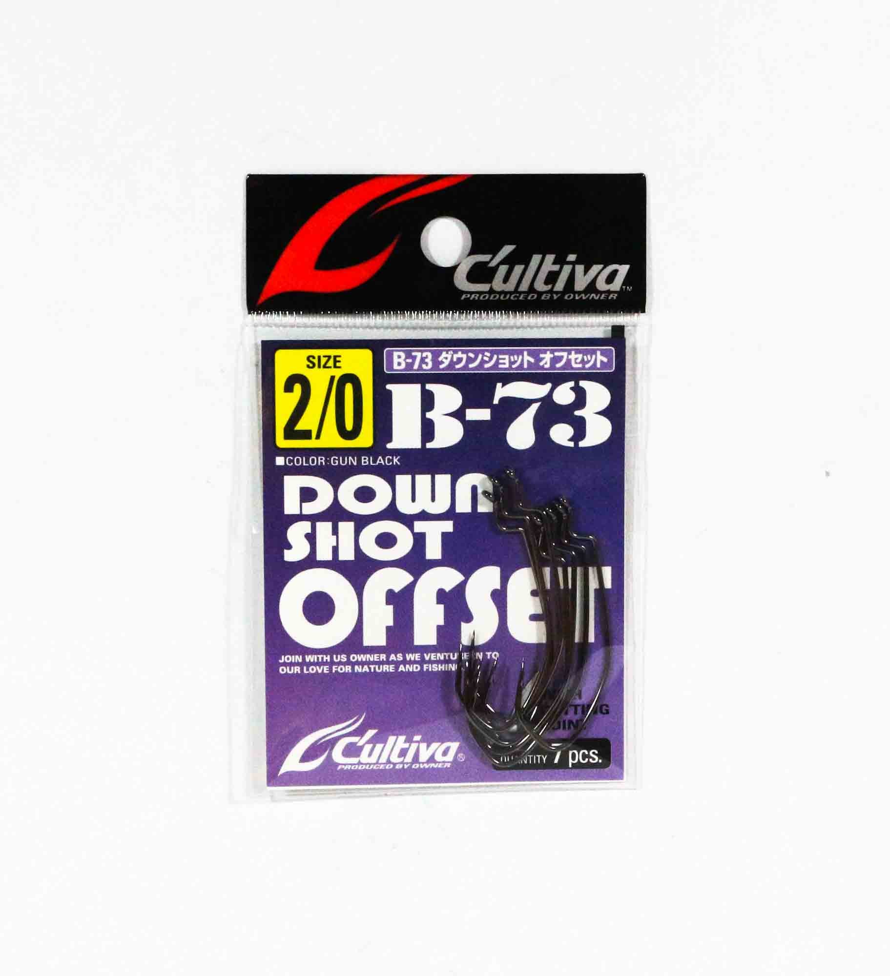 Owner B-73 Worm Hook Down Shot Offset Size 2/0 (1188)