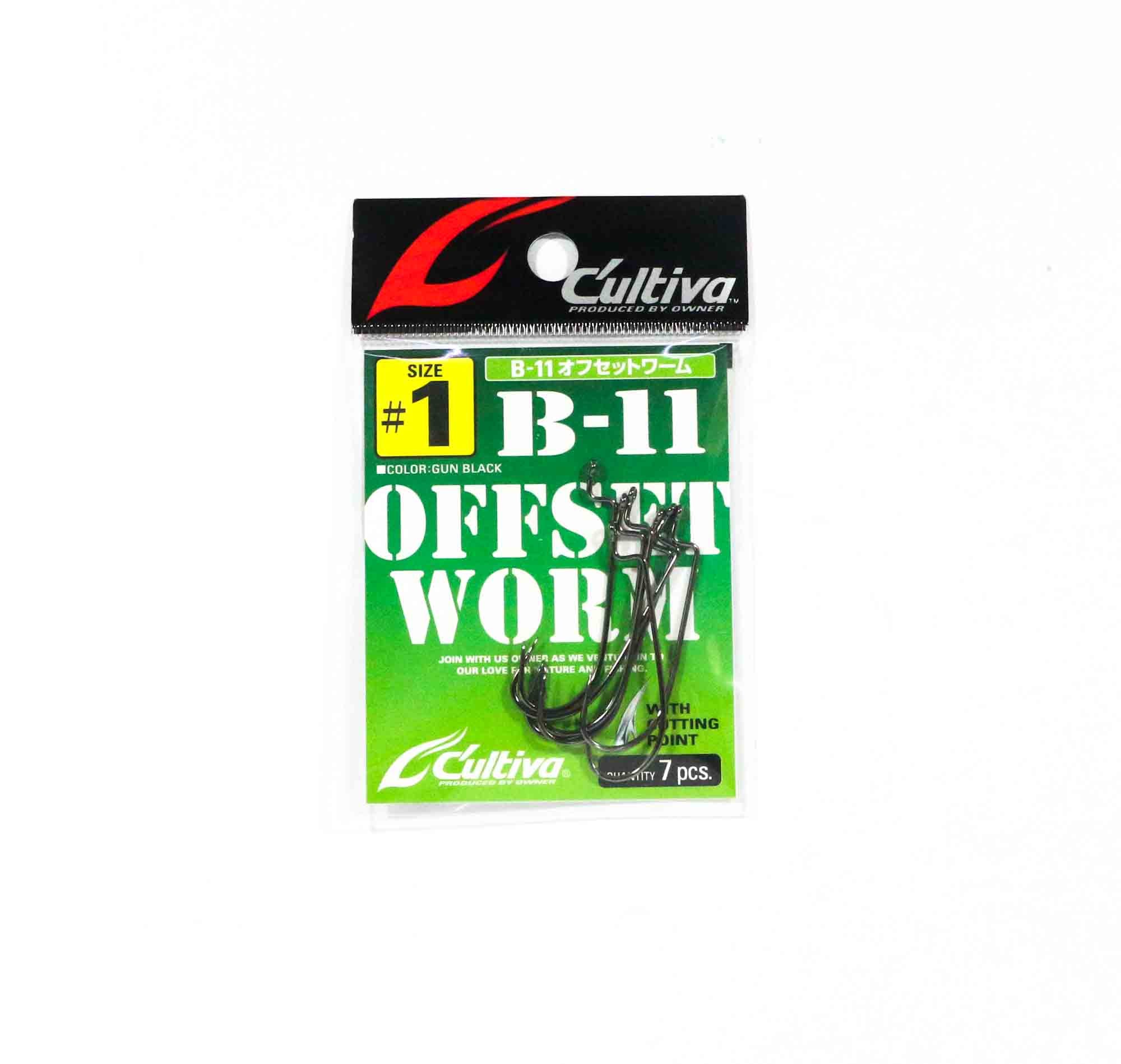 Owner B-11 Worm Hook Offset Size 1 (0012)