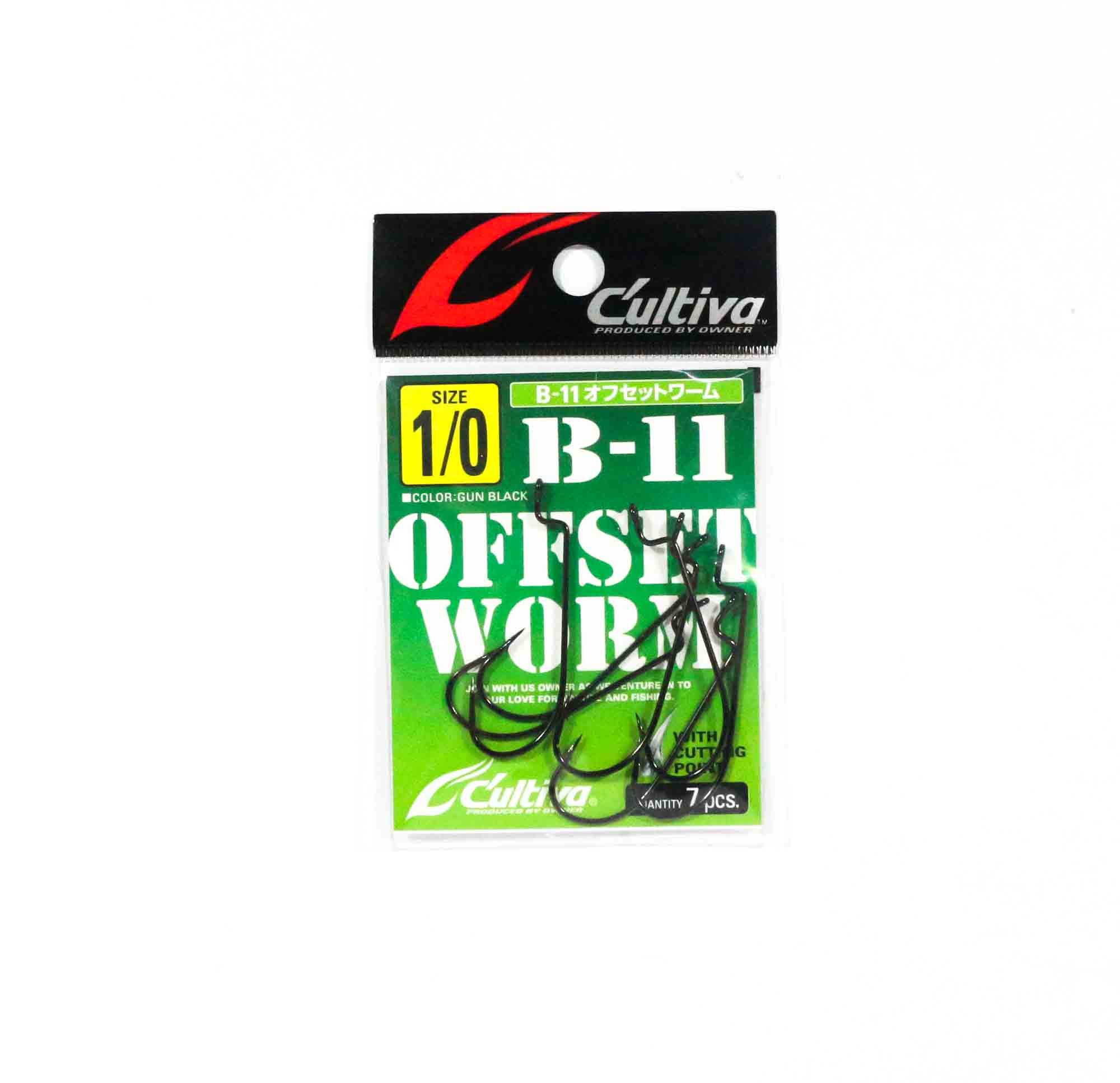 Owner B-11 Worm Hook Offset Size 1/0 (0036)