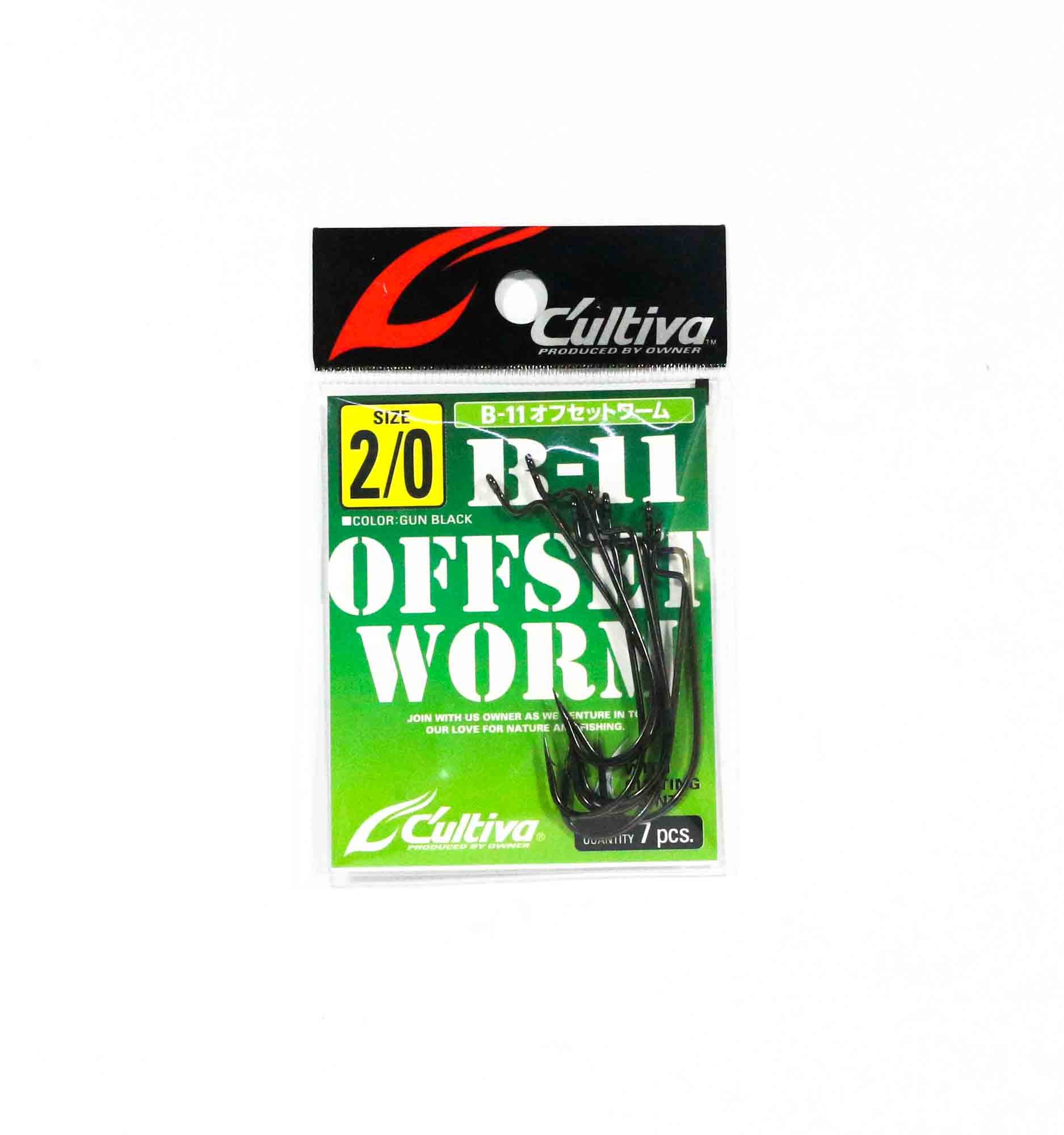 Owner B-11 Worm Hook Offset Size 2/0 (0043)