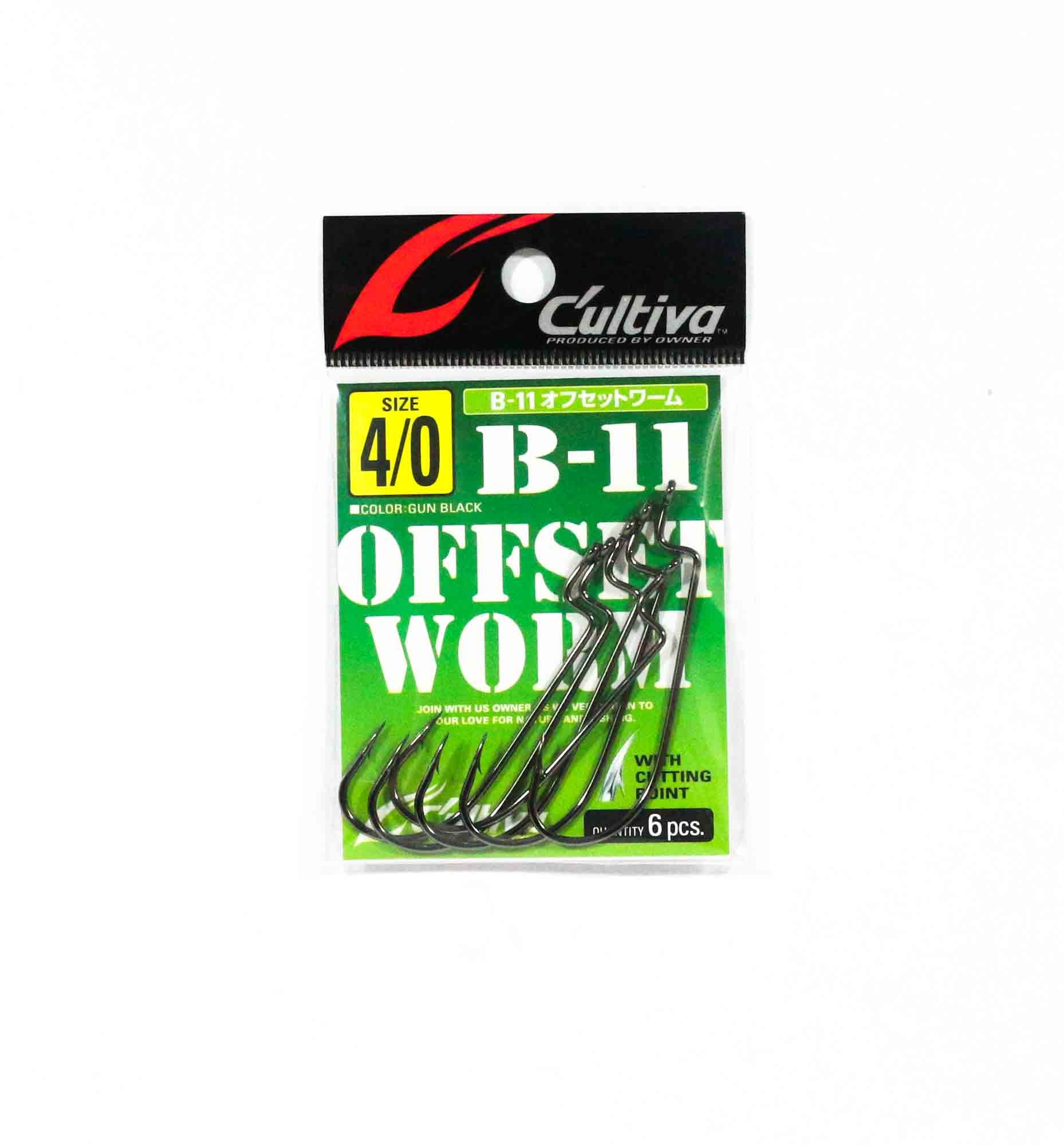 Owner B-11 Worm Hook Offset Size 4/0 (0074)