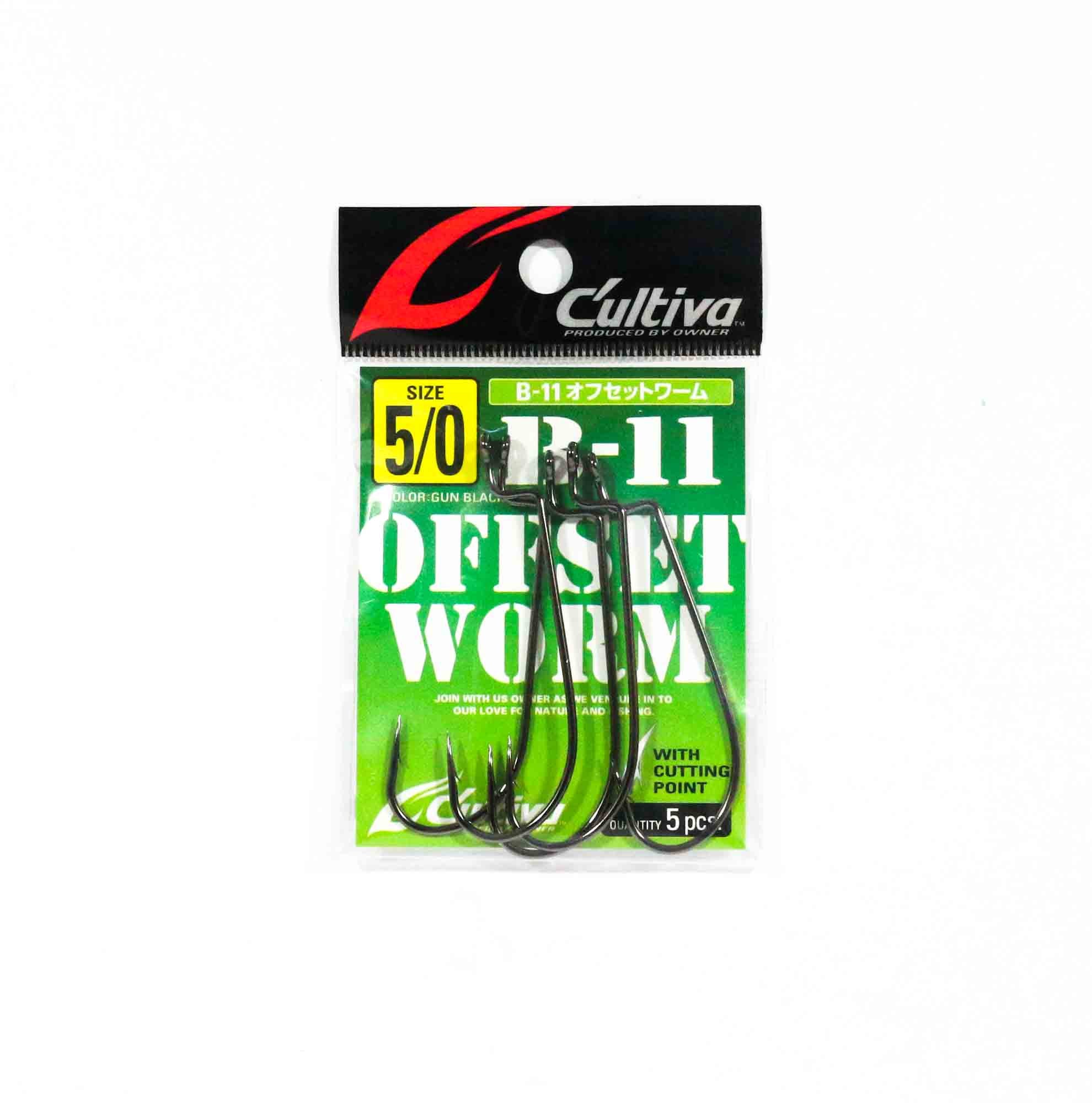 Owner B-11 Worm Hook Offset Size 5/0 (0098)