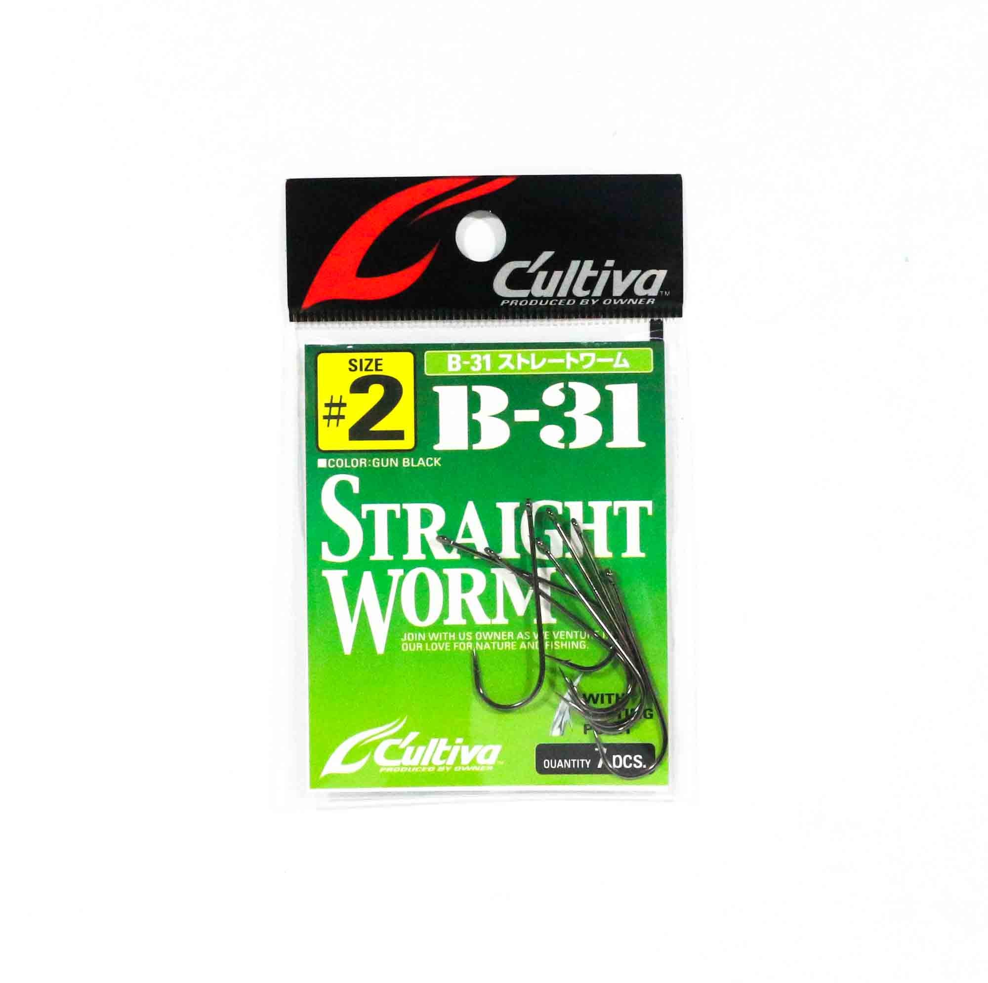 Owner B-31 Worm Hook Straight Size 2 (0180)