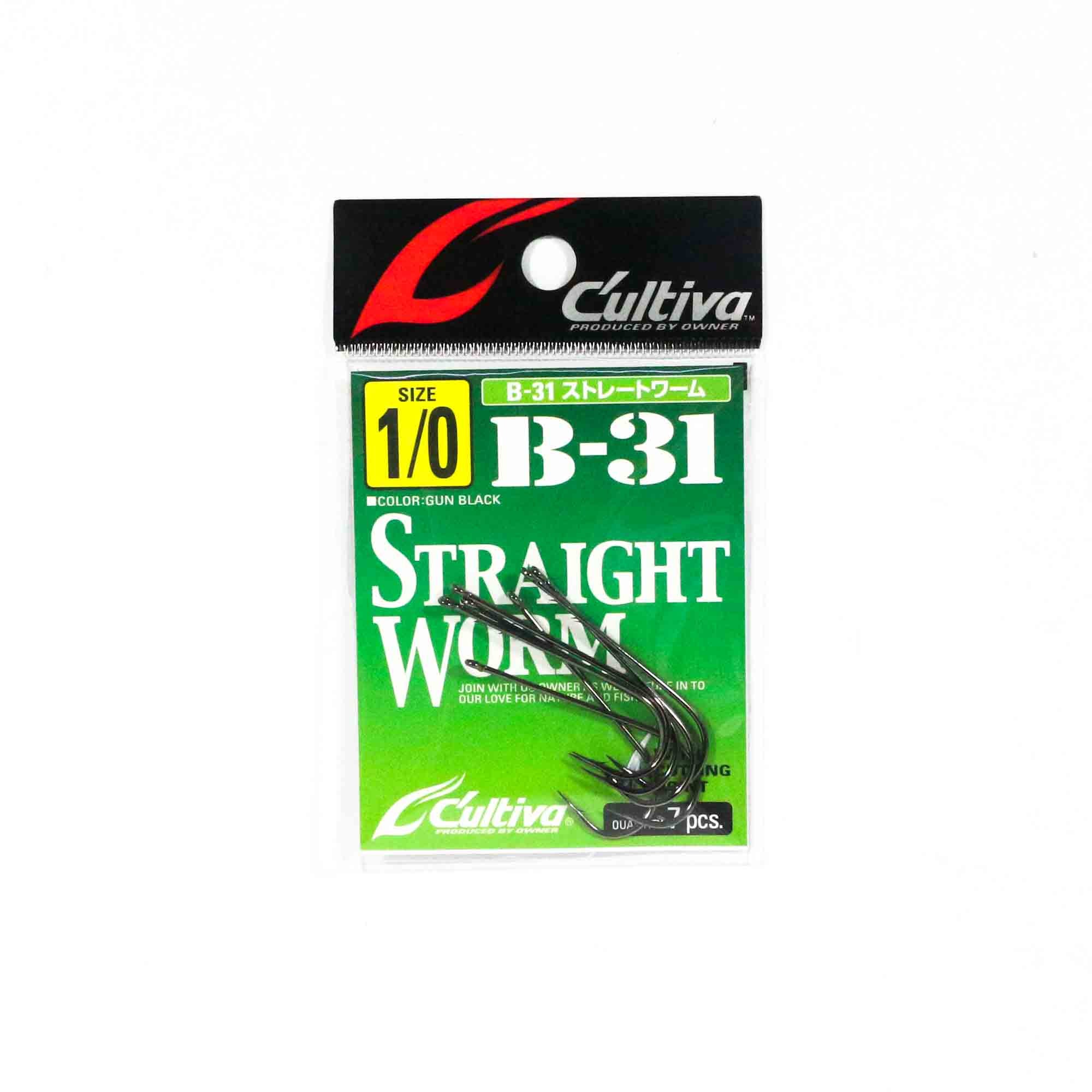 Owner B-31 Worm Hook Straight Size 1/0 (0210)