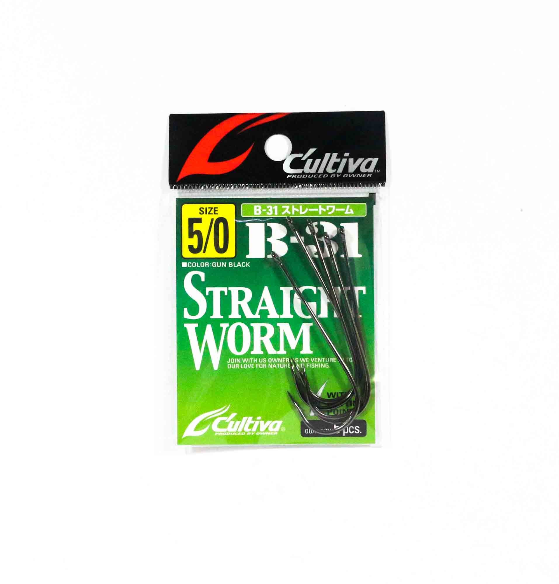 Owner B-31 Worm Hook Straight Size 5/0 (0272)