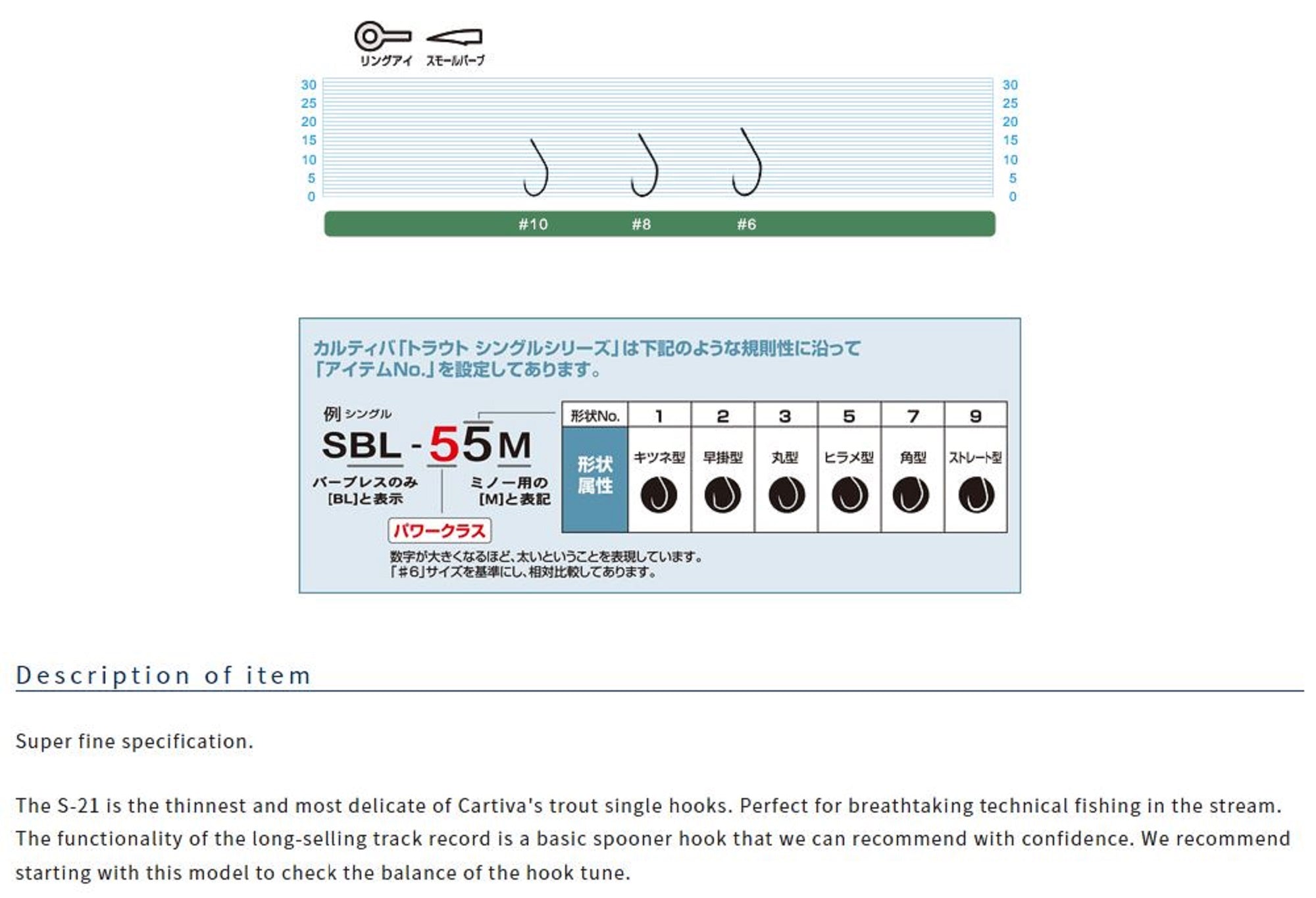 Owner S-21 Single Hook for Spoon Size 6 (1002)