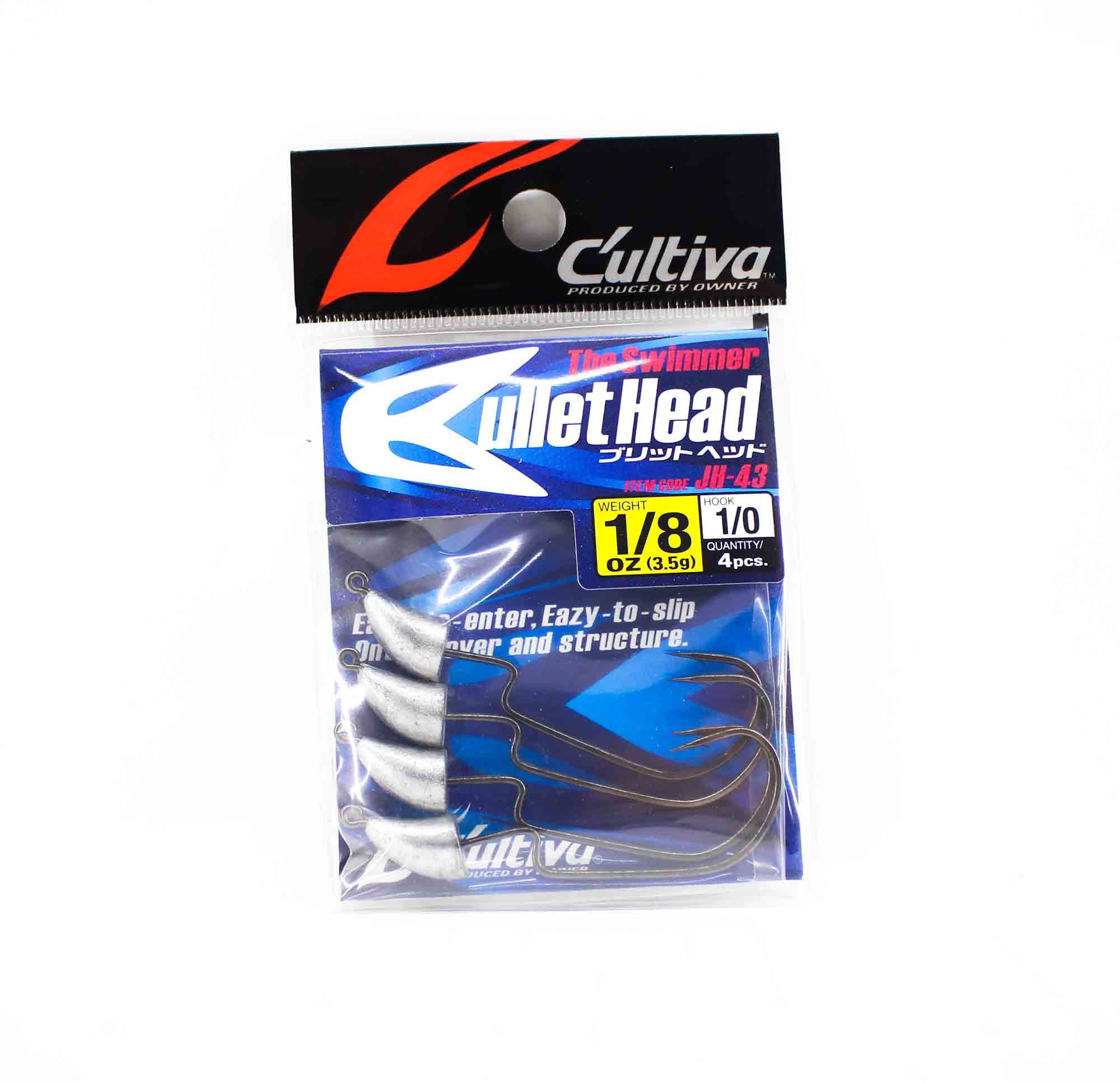 Owner JH-43 Jig Head Bullet Offset Hook 1/8 oz Size 1/0 (2146)