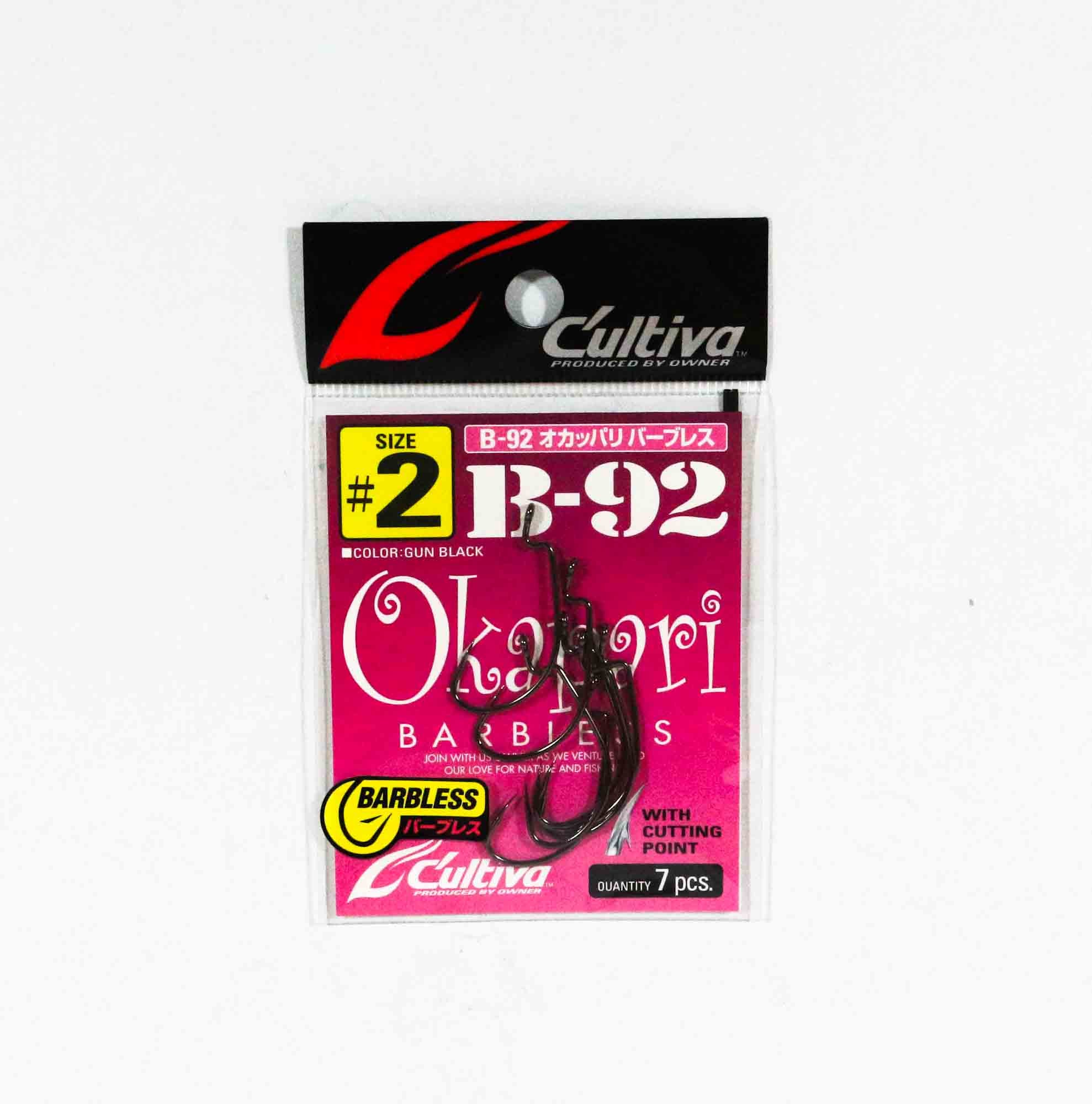 Owner B-92 Worm Hook Okapari Barbless Size 2 (5498)