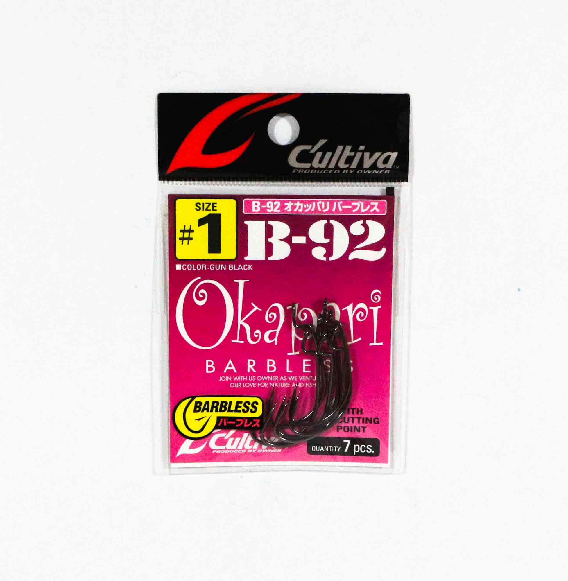 Owner B-92 Worm Hook Okapari Barbless Size 1 (5511)