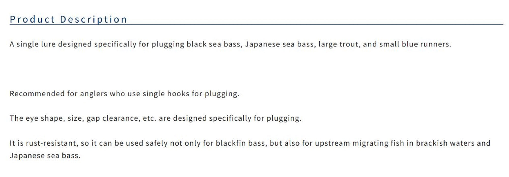 Owner S-125M Plugging Single Hook for Lure Size 4/0 (4575)