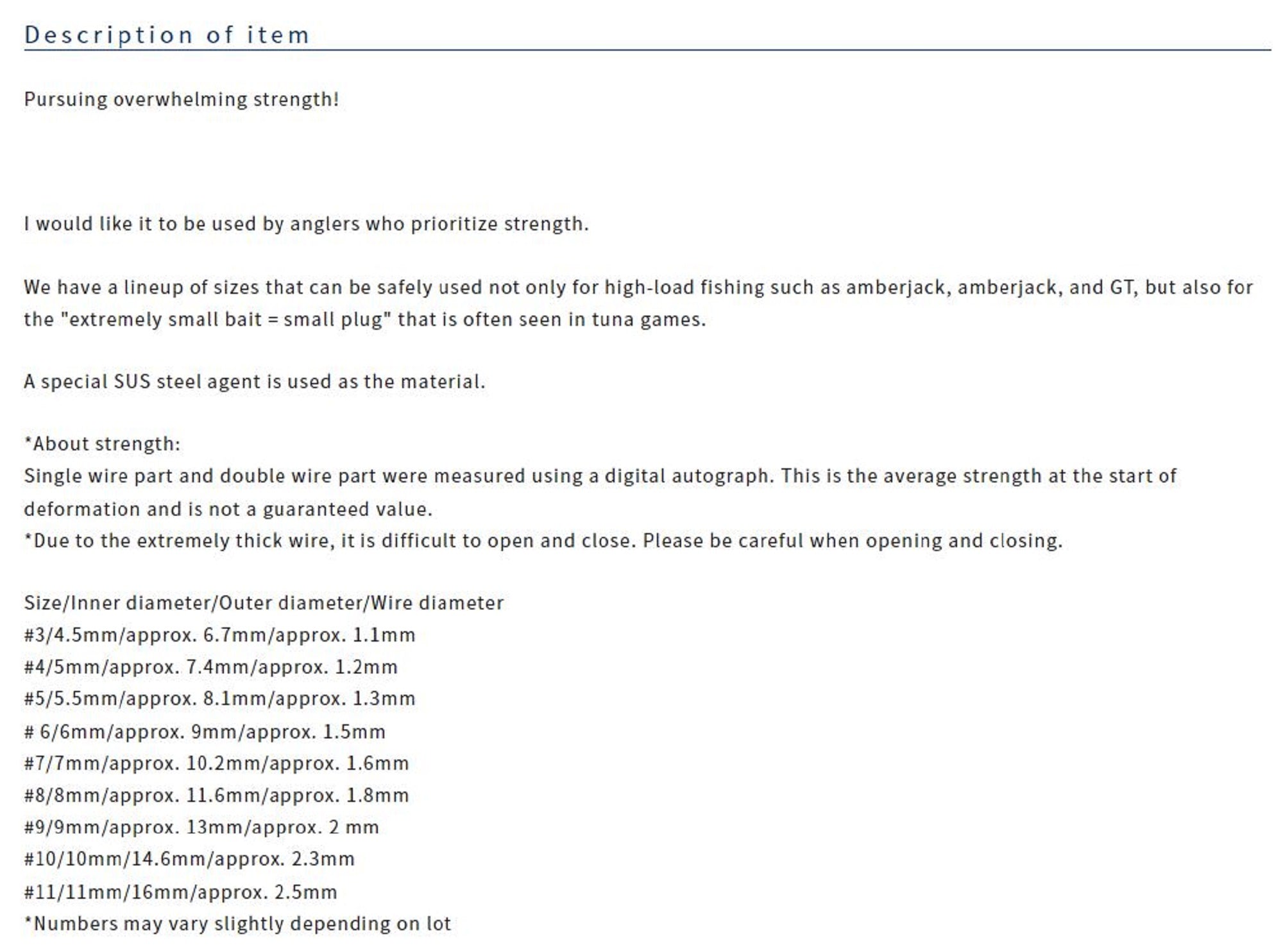 Owner P-25 Ultra Wire Split Rings Size 8 (5152)