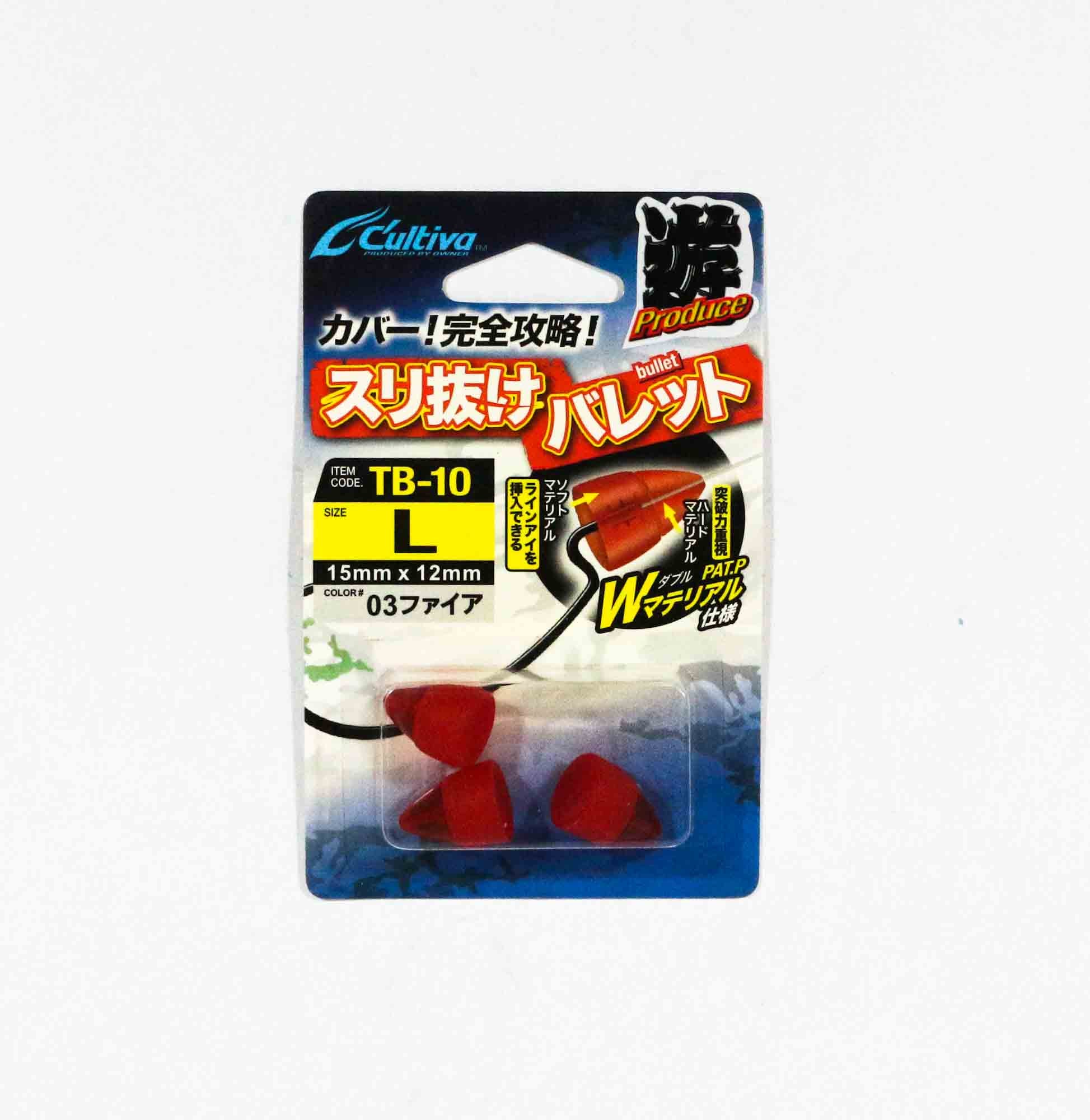 Owner TB-10 Bullet Head Pick Thru Soft Size L 15 x 12 mm Red (6579)