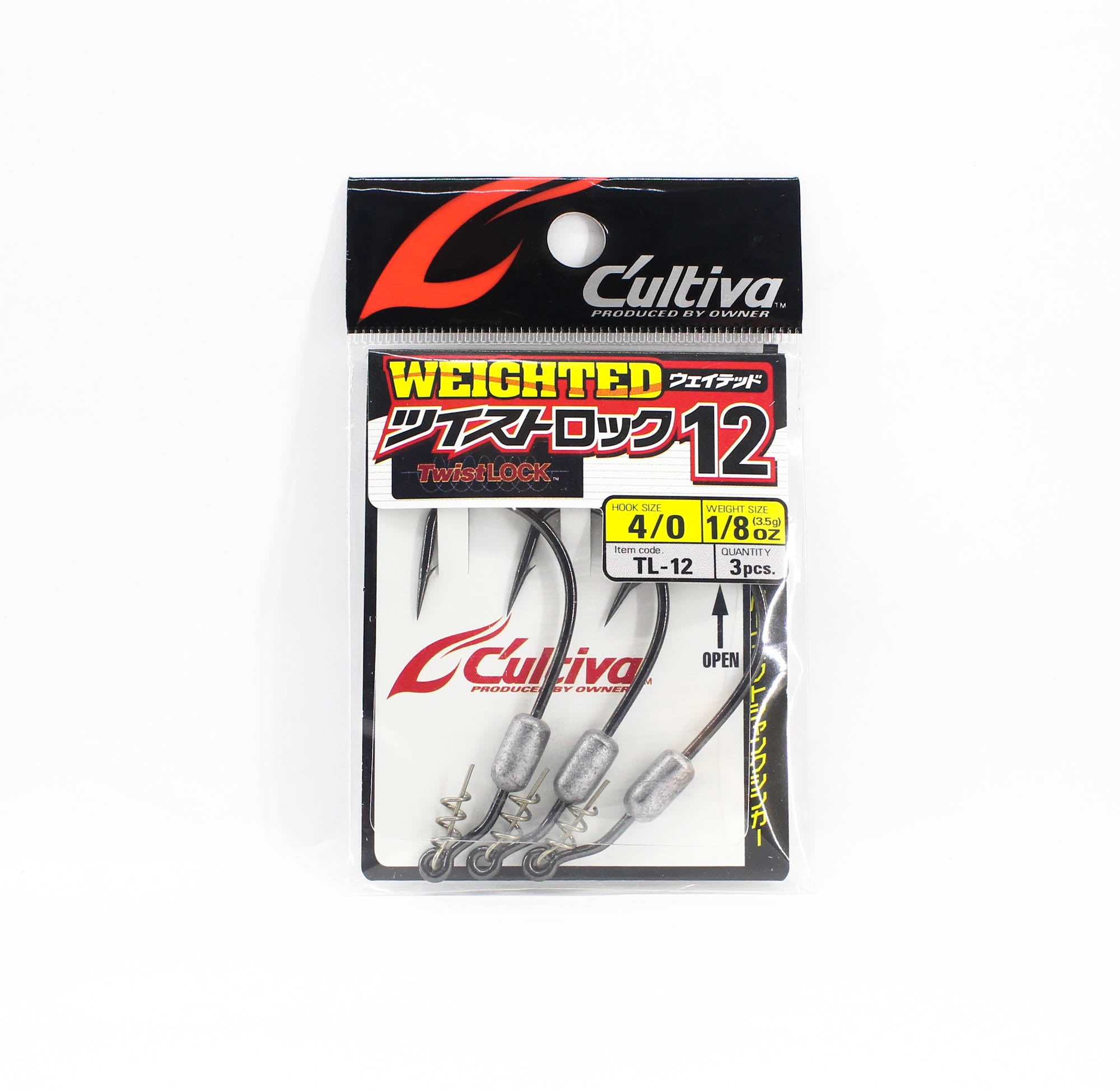 Owner TL-12 Twist Lock Weighted Worm Hook Size 4/0 (9570)